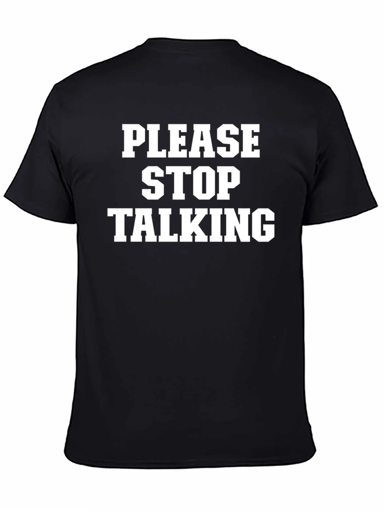 Rebbecca Please Stop Talking Graphic Tee - Black