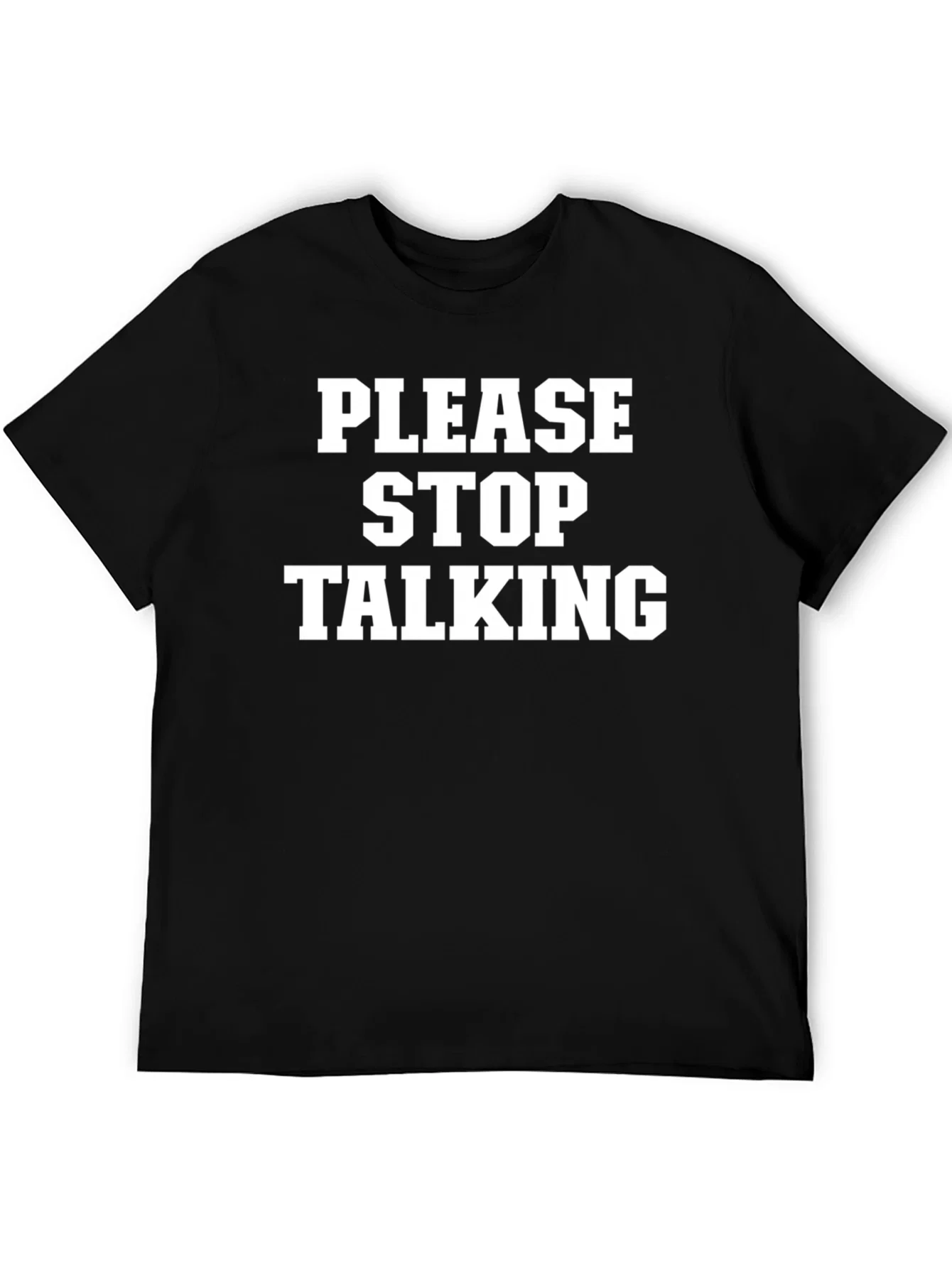 Rebbecca Please Stop Talking Graphic Tee - Black