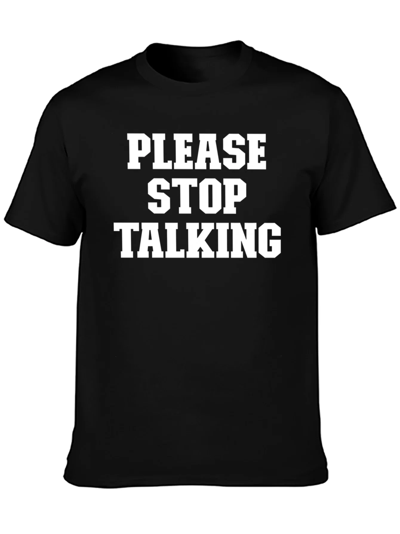 Rebbecca Please Stop Talking Graphic Tee - Black