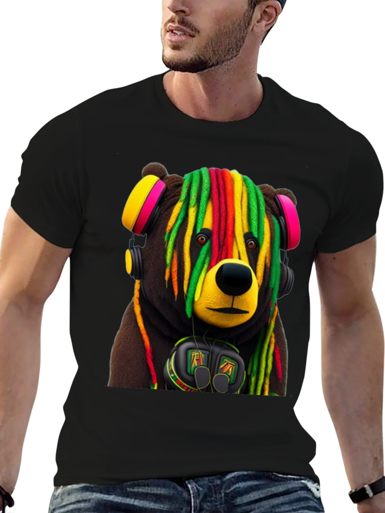 Rebbecca Rasta Bear Graphic Tee - Cool Streetwear