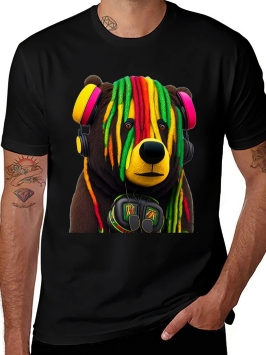 Rebbecca Rasta Bear Graphic Tee - Cool Streetwear