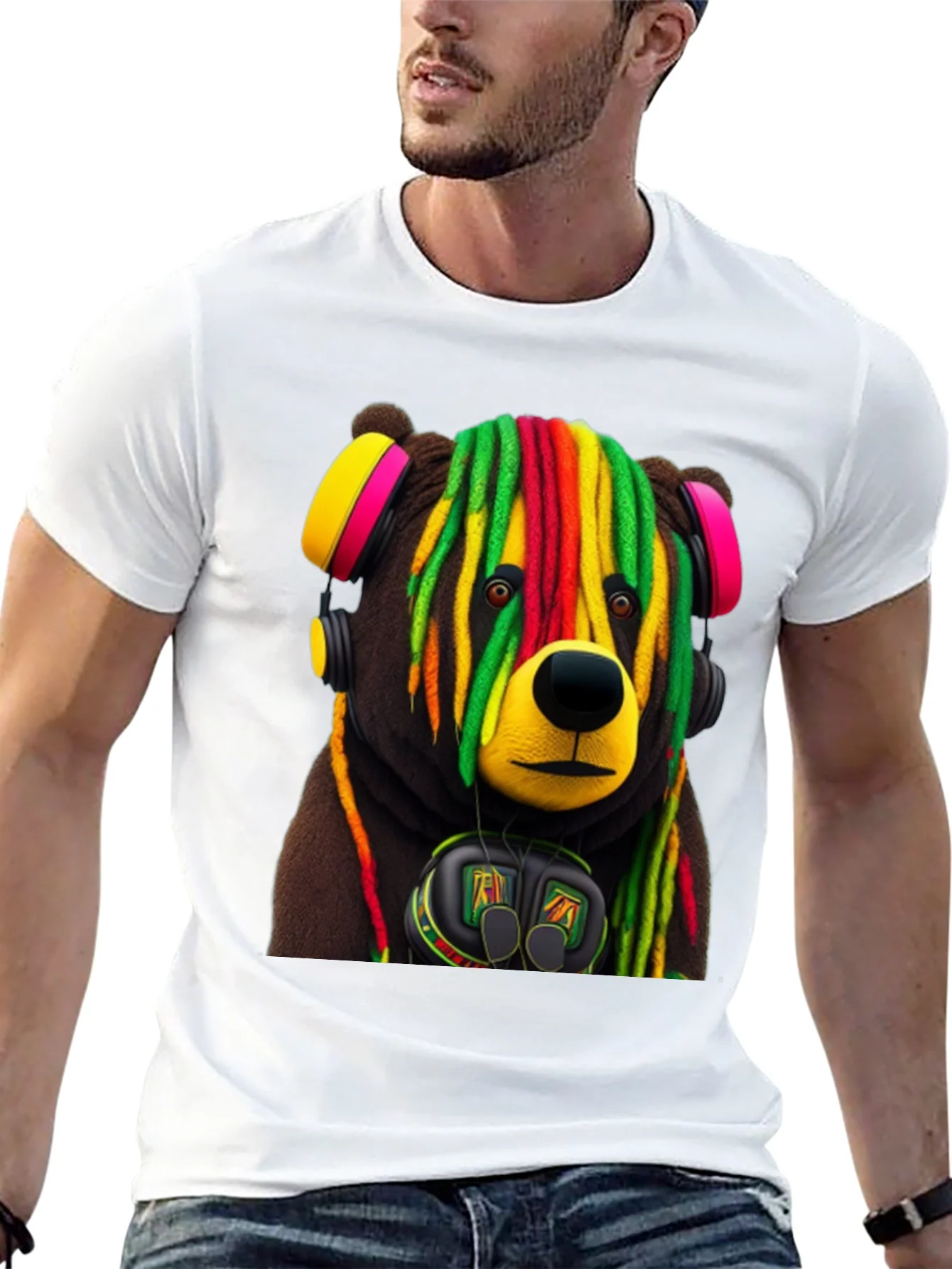 Rebbecca Rasta Bear Graphic Tee - Cool Streetwear