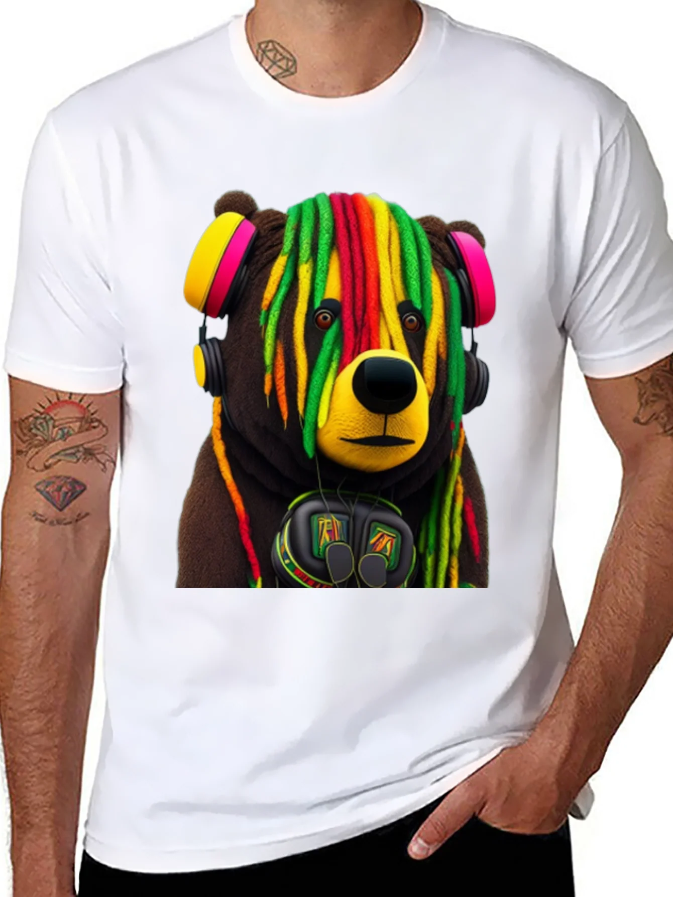Rebbecca Rasta Bear Graphic Tee - Cool Streetwear