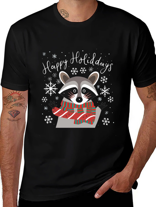 Rebbecca Happy Holidays Raccoon Graphic Tee