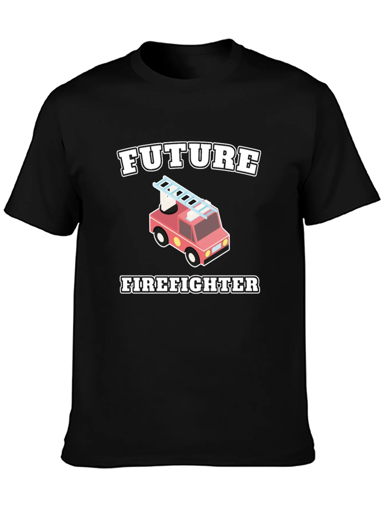Camiseta Negra Futuro Bombero Infantil