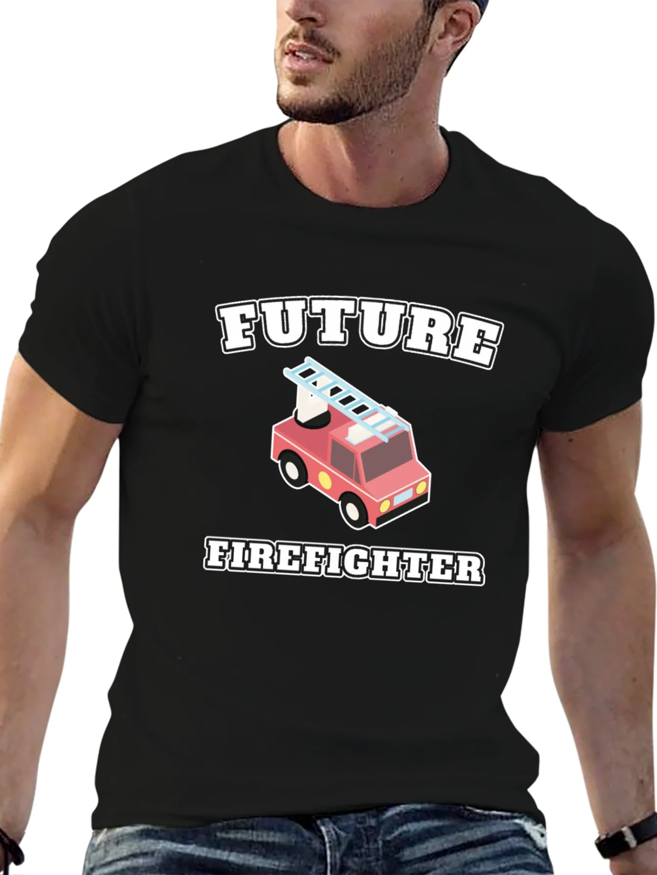 Camiseta Negra Futuro Bombero Infantil