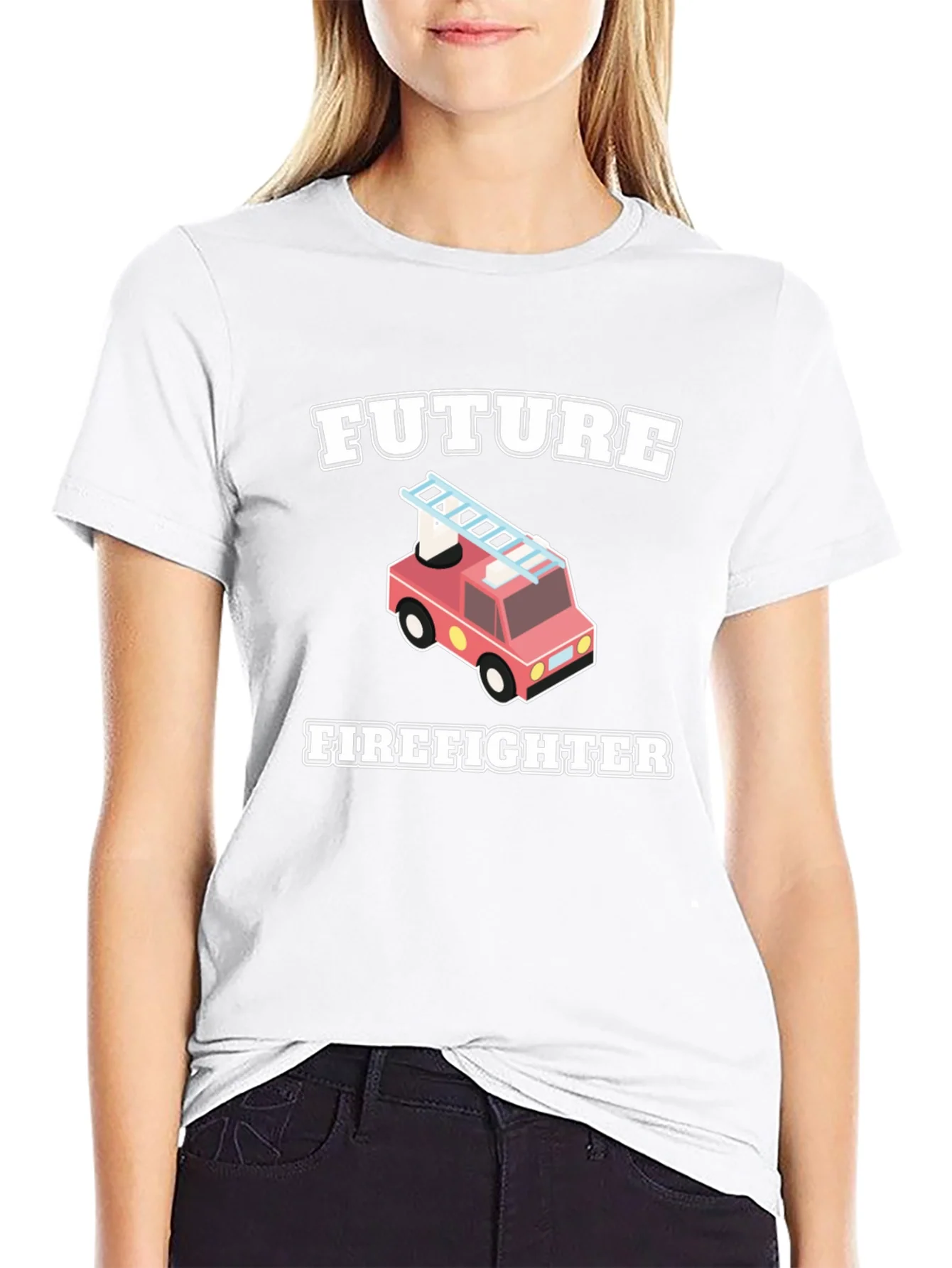 Camiseta Negra Futuro Bombero Infantil