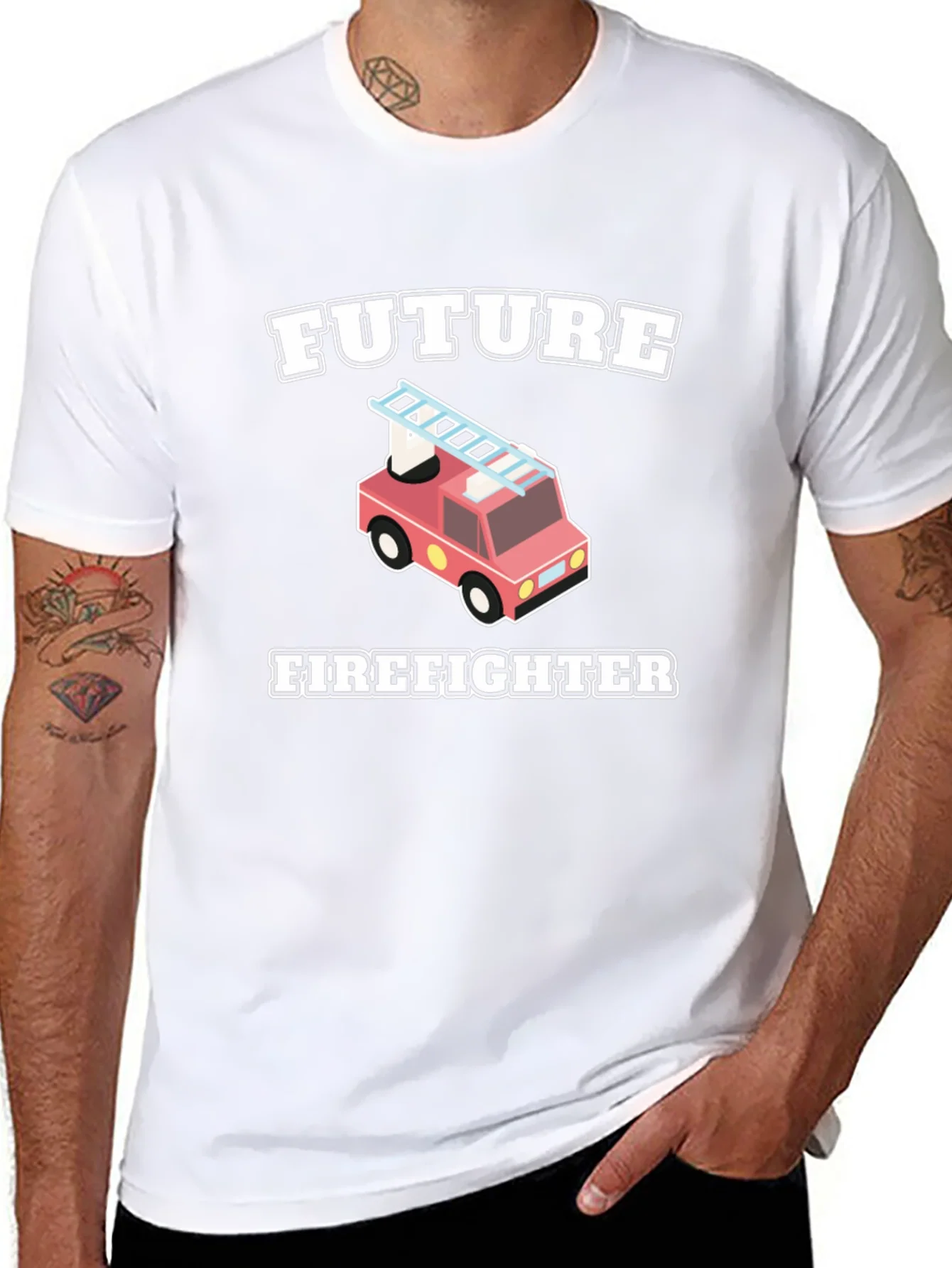 Camiseta Negra Futuro Bombero Infantil