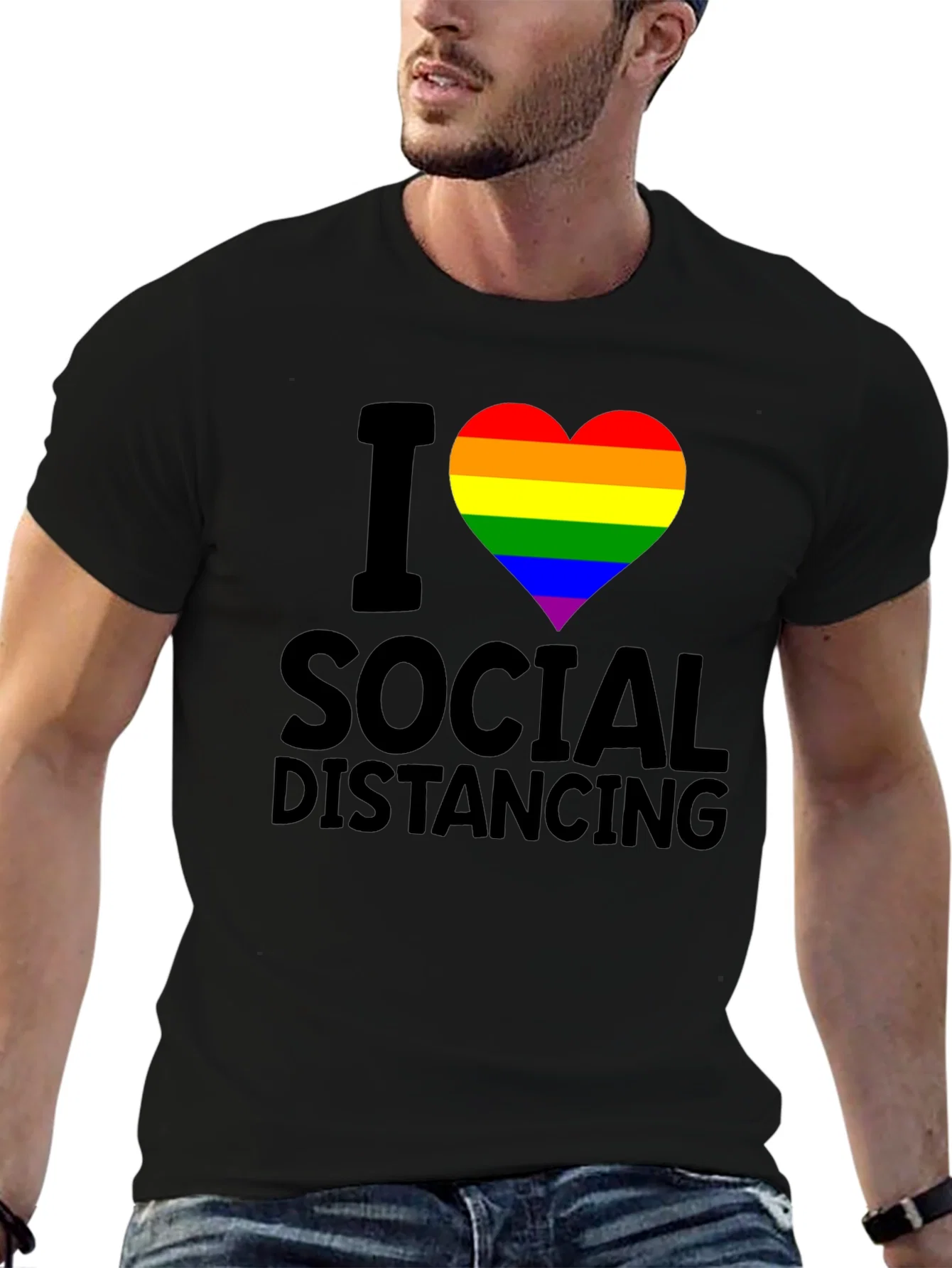 Rebbecca I Heart Social Distancing LGBTQ Pride T-Shirt