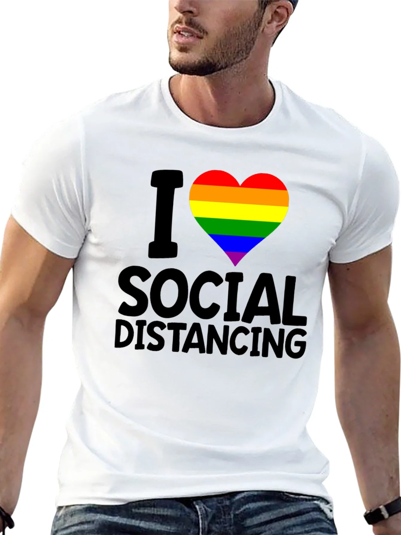 Rebbecca I Heart Social Distancing LGBTQ Pride T-Shirt