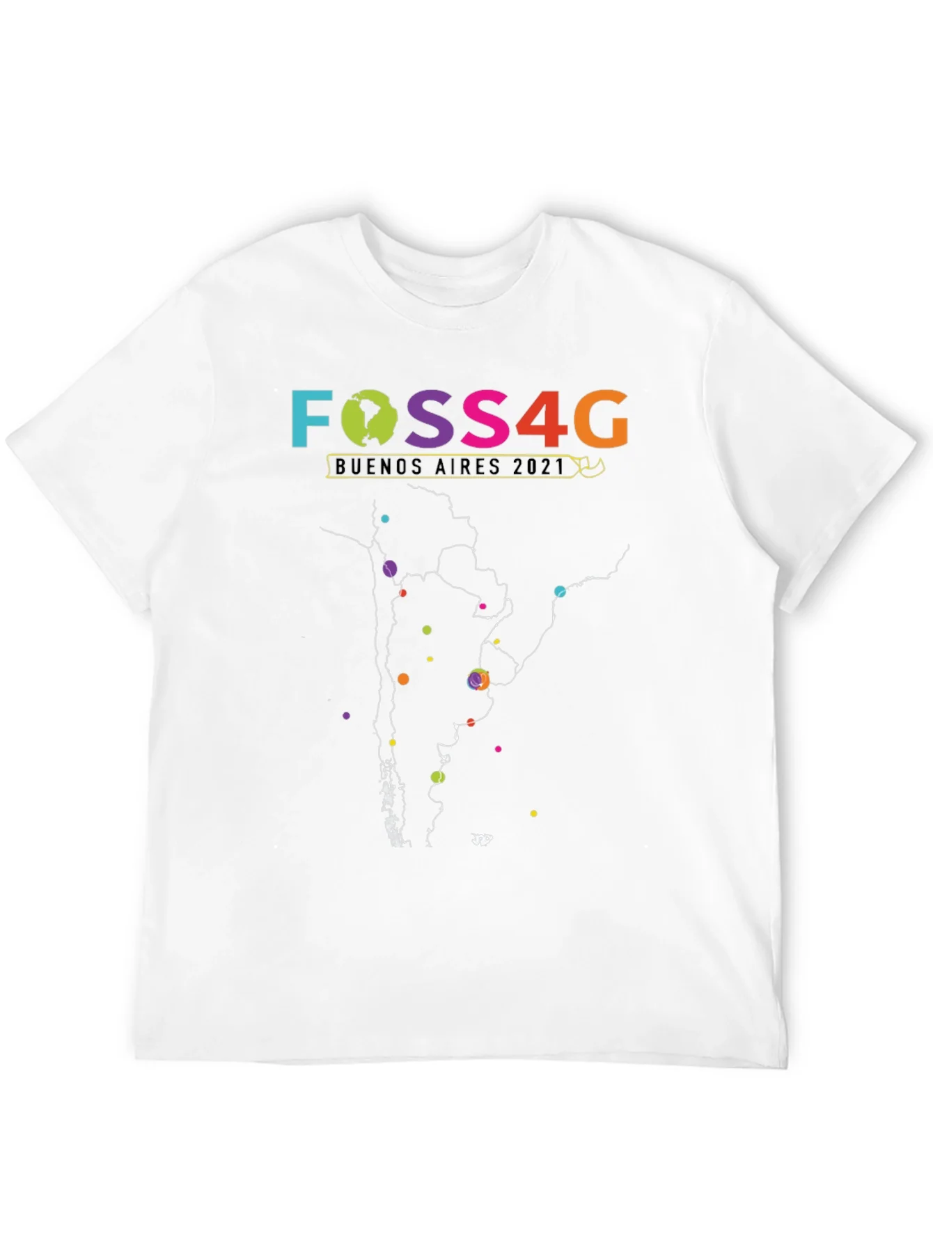 Camiseta FOSS4G Buenos Aires 2021 - Dise?o Mapa Argentina