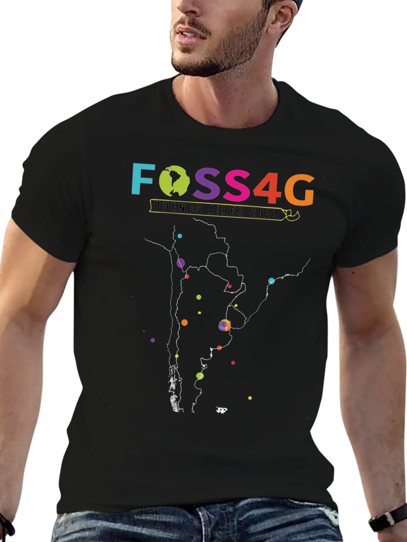 Camiseta FOSS4G Buenos Aires 2021 - Dise?o Mapa Argentina