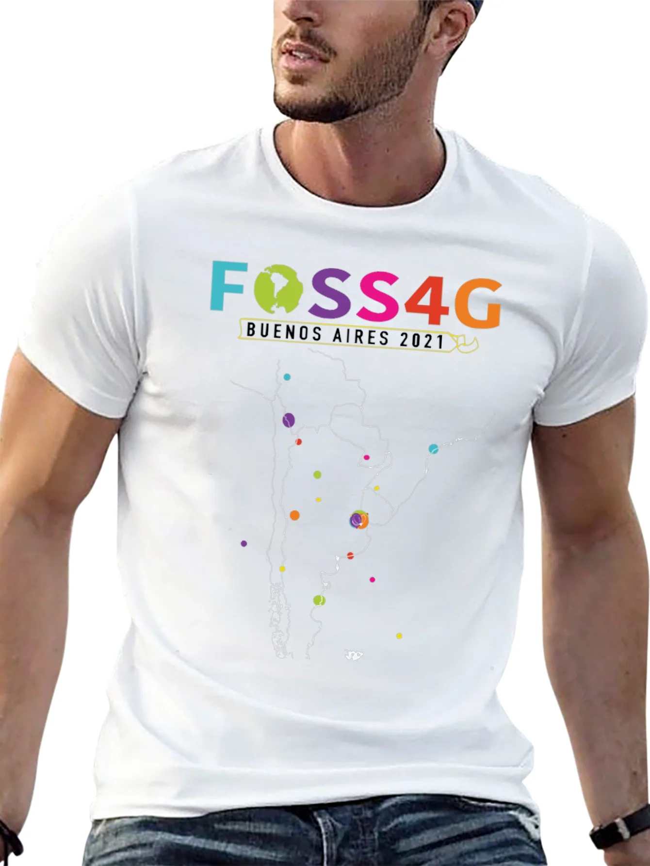 Camiseta FOSS4G Buenos Aires 2021 - Dise?o Mapa Argentina