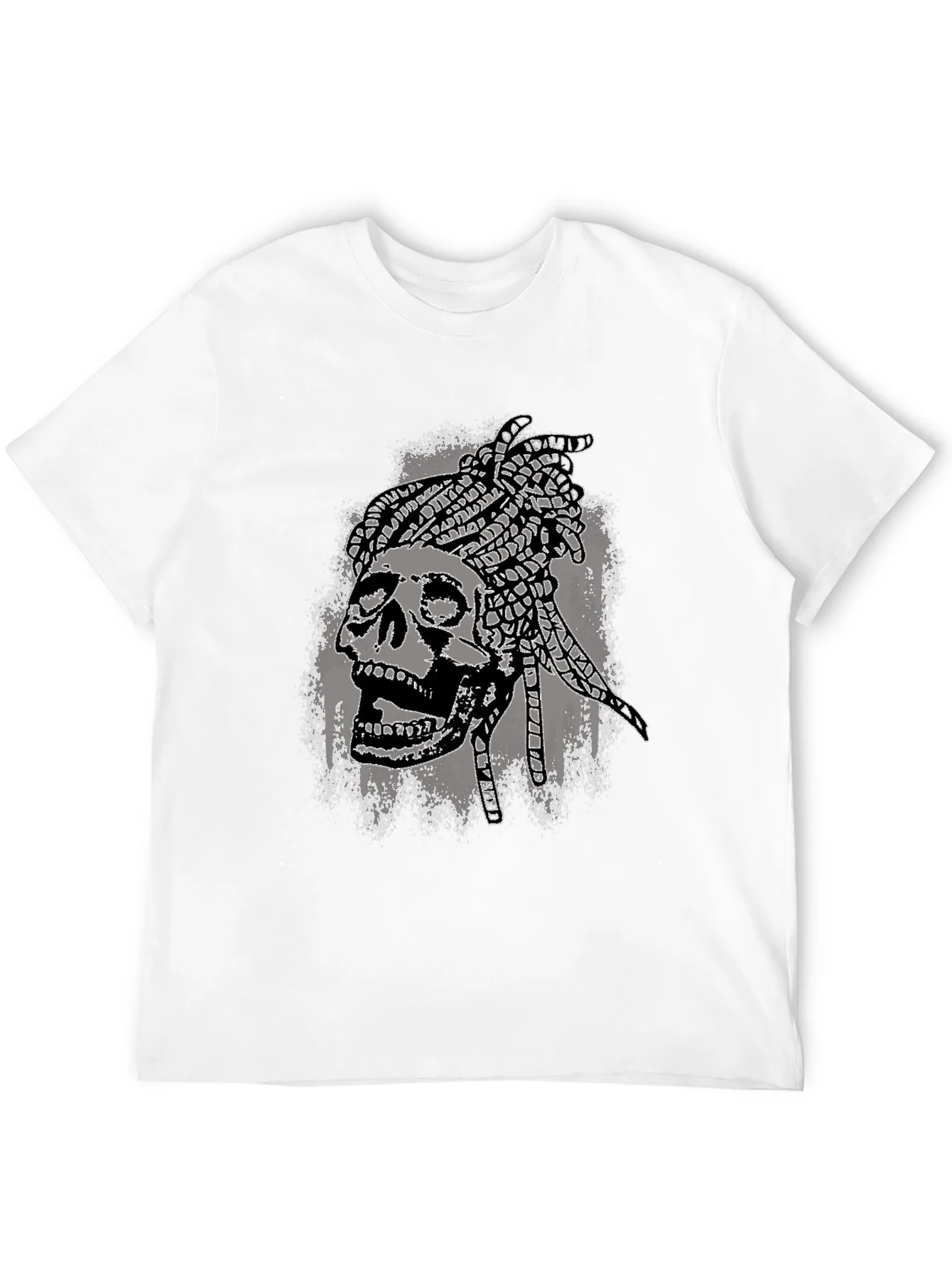 Camiseta Negra Calavera con Trenzas - Estilo ¨²nico