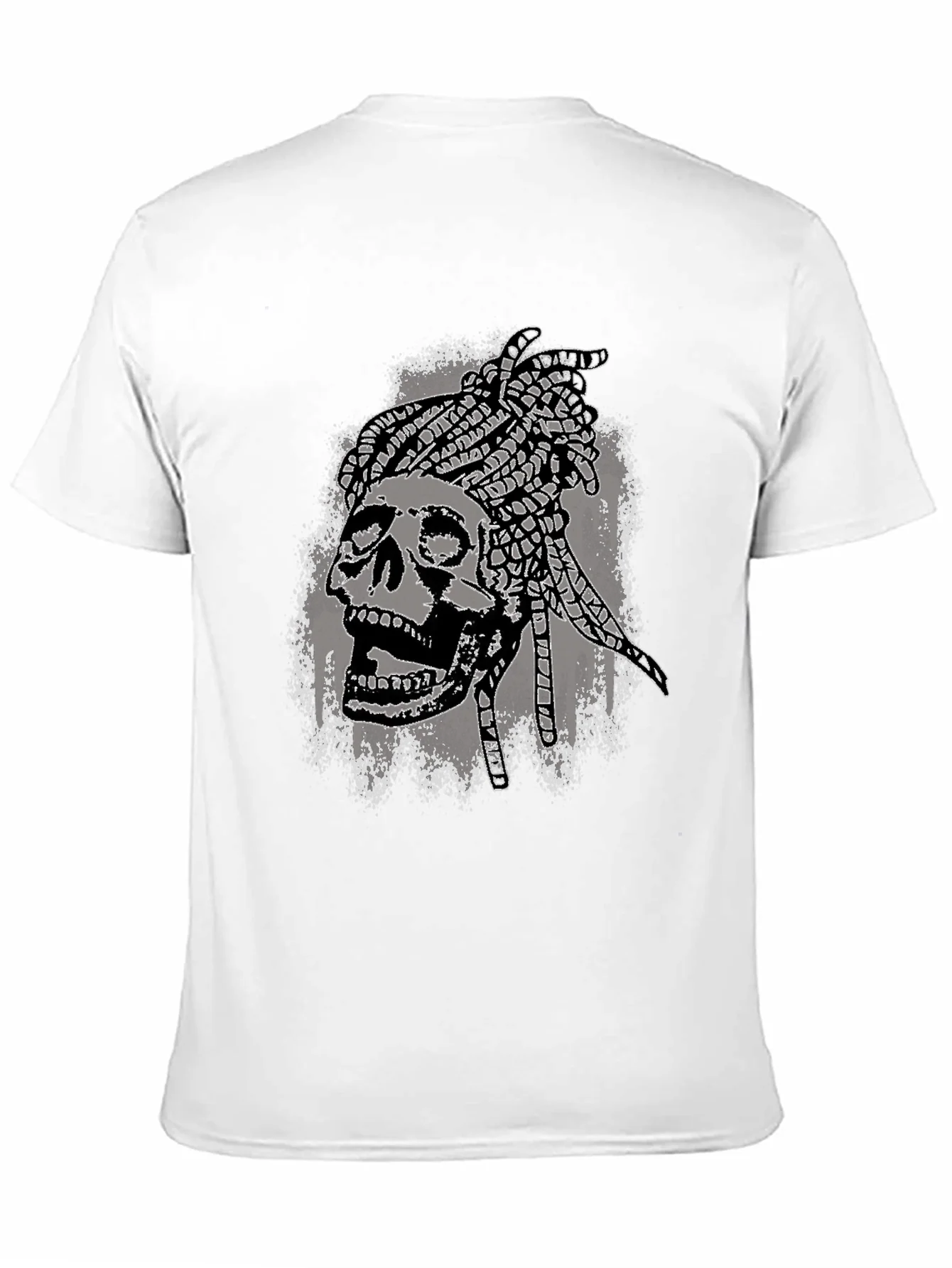 Camiseta Negra Calavera con Trenzas - Estilo ¨²nico