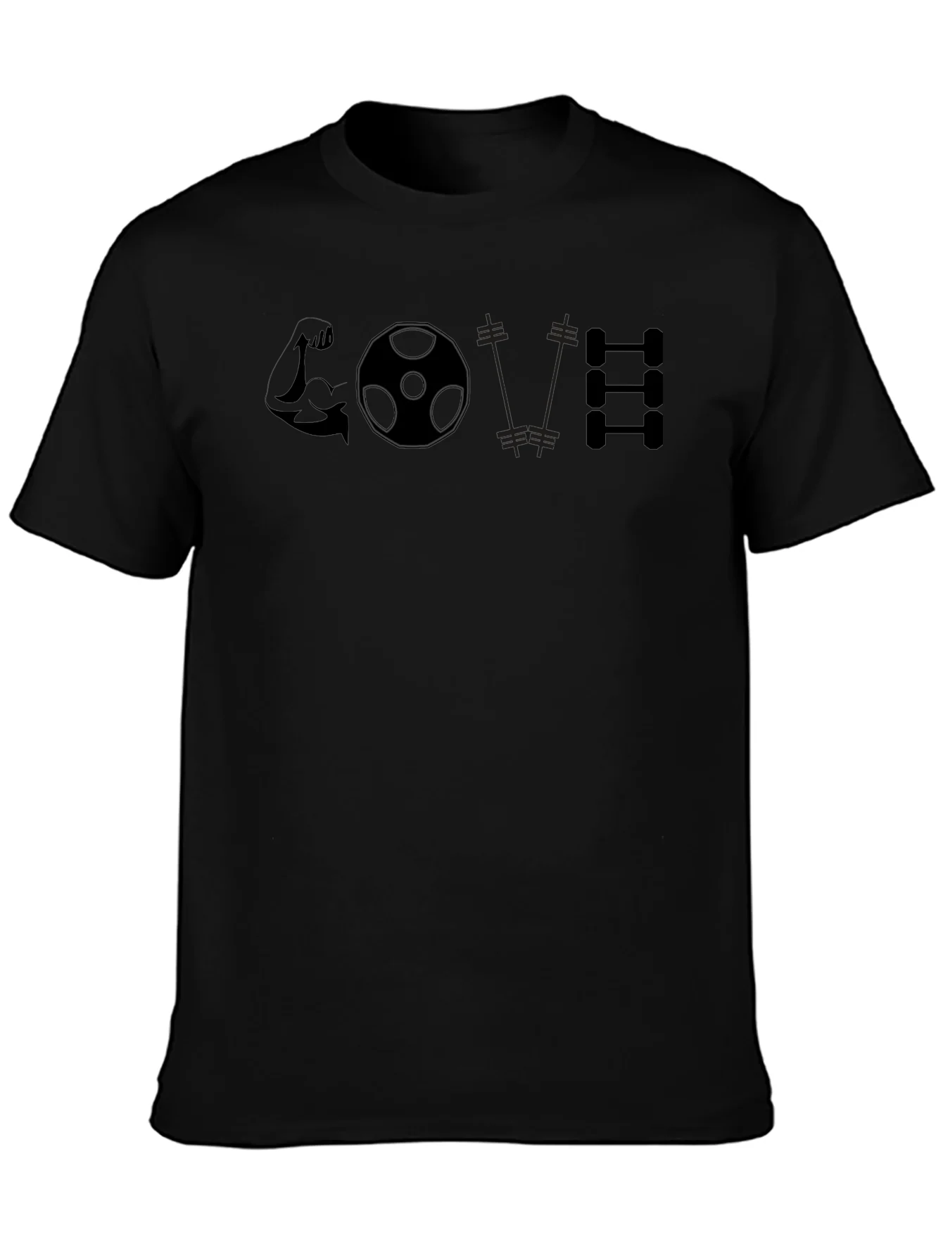 Camiseta Negra Love Gym para Entusiastas del Fitness