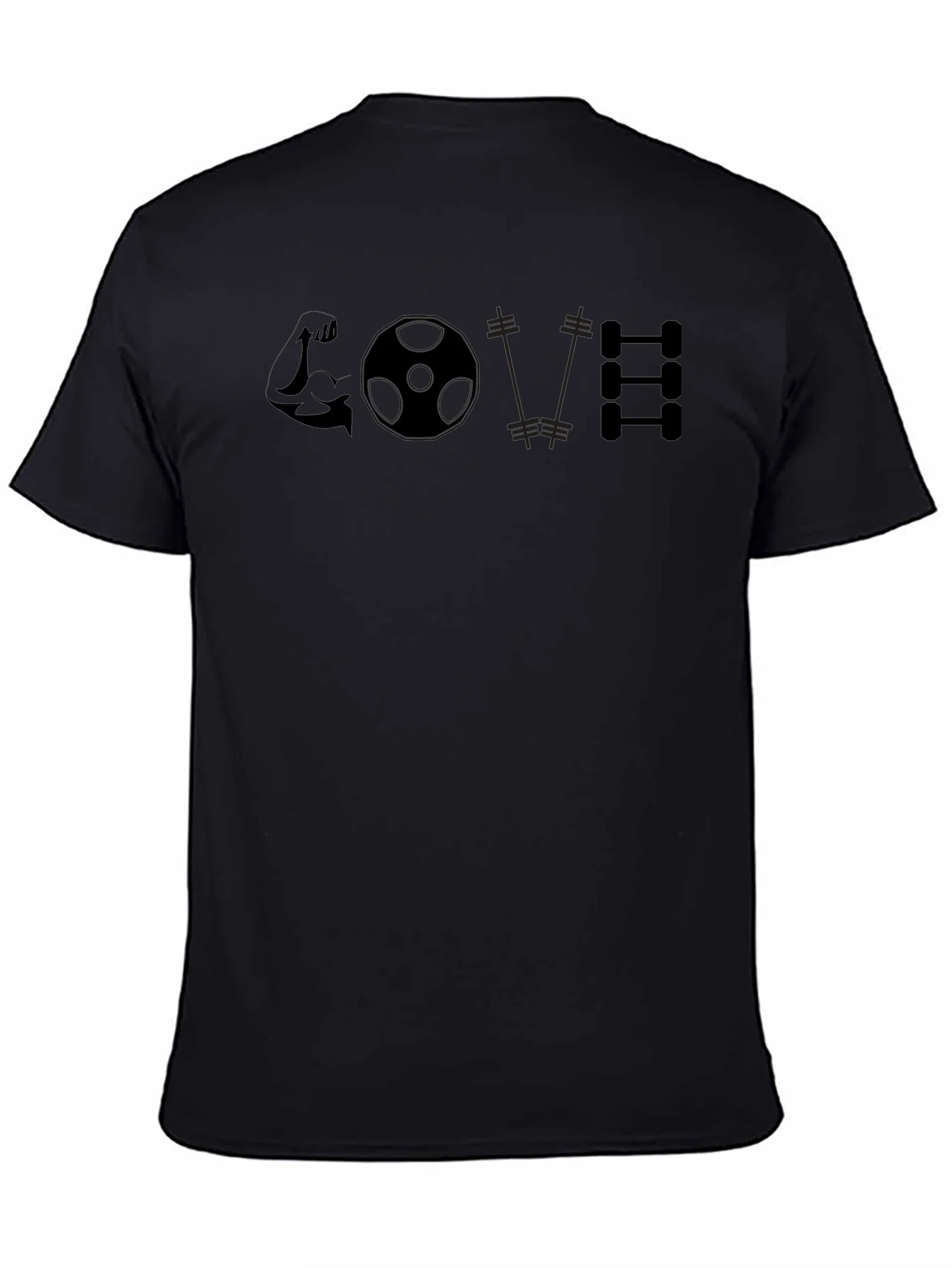Camiseta Negra Love Gym para Entusiastas del Fitness