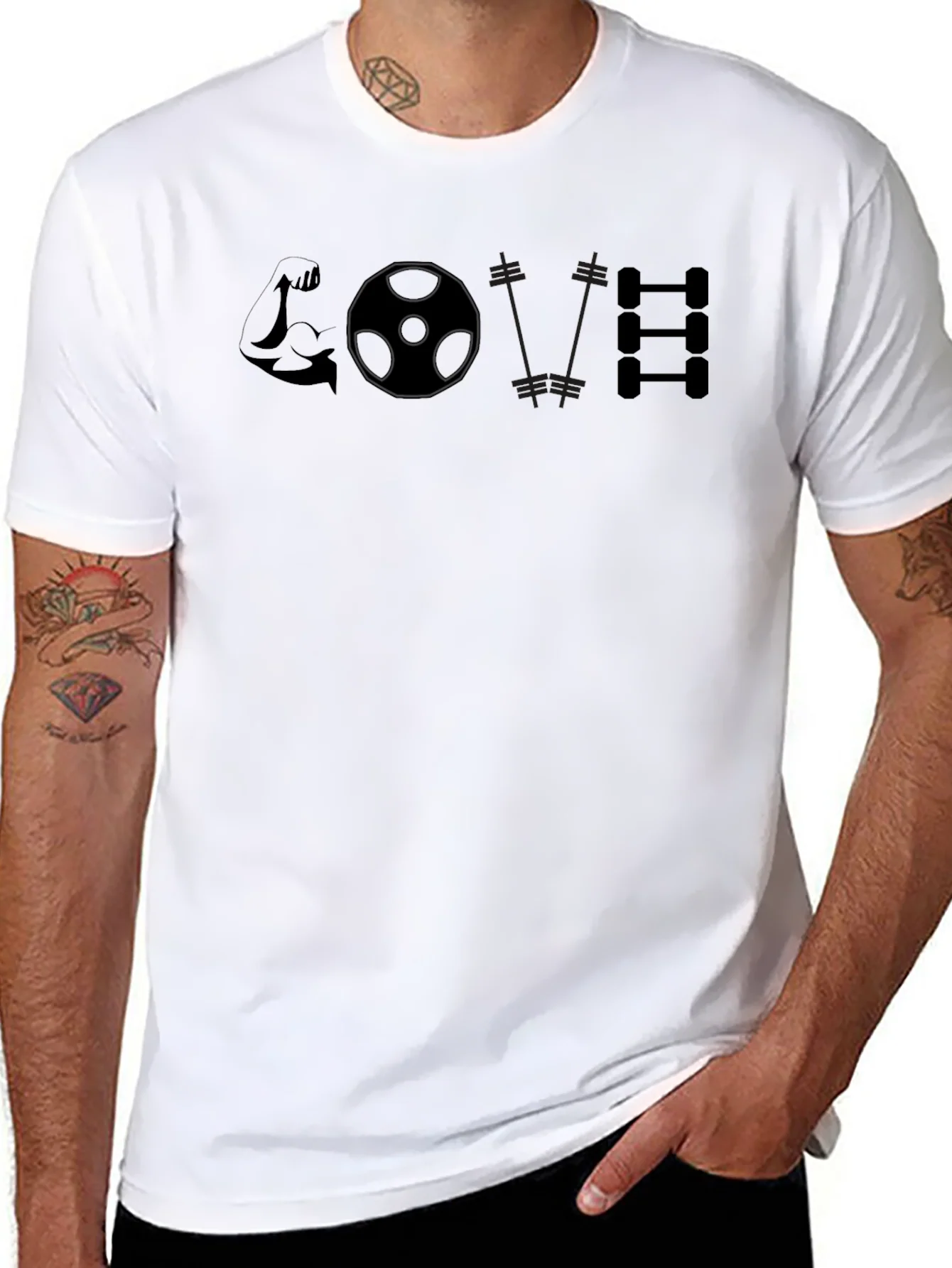Camiseta Negra Love Gym para Entusiastas del Fitness