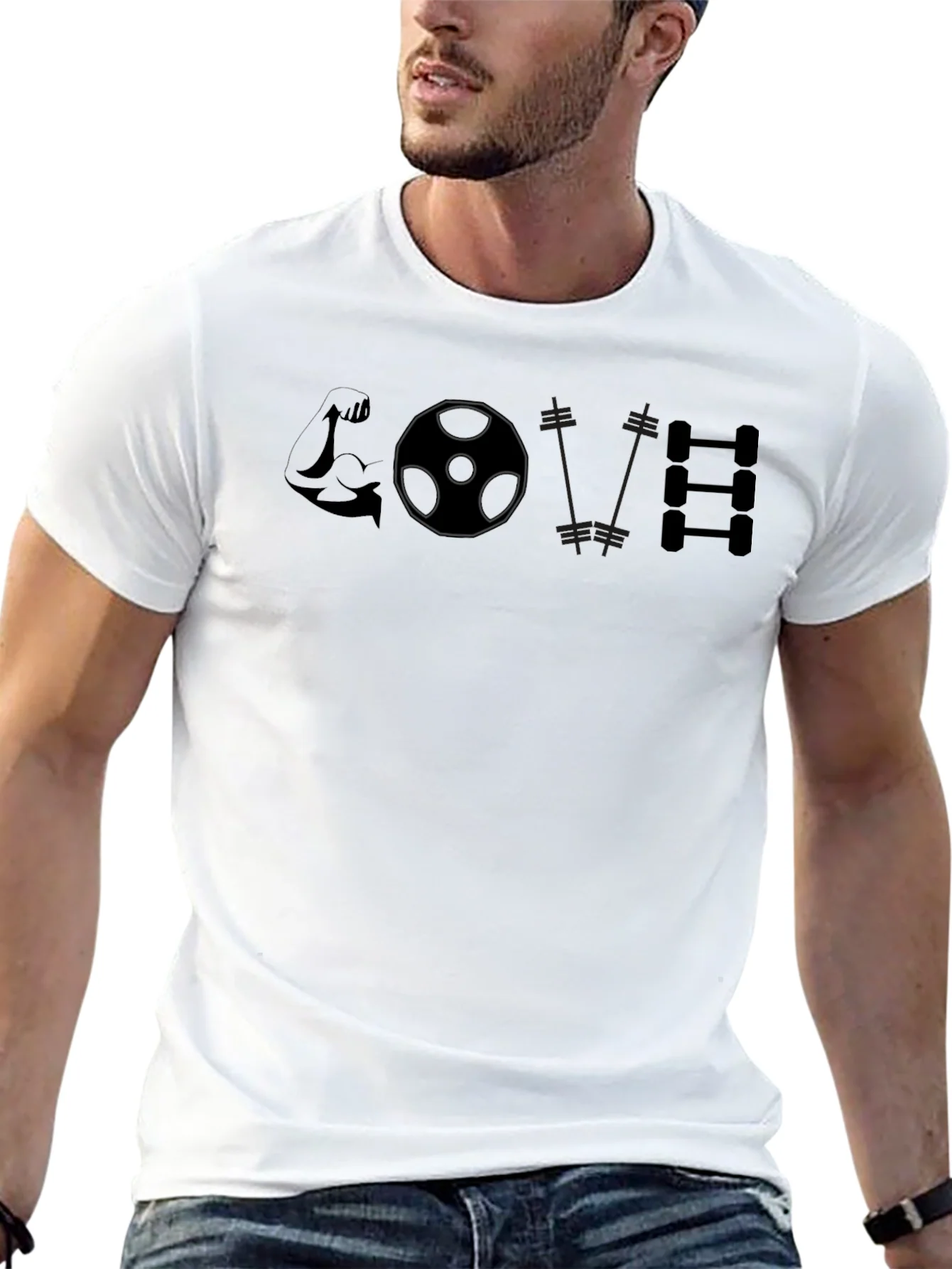 Camiseta Negra Love Gym para Entusiastas del Fitness