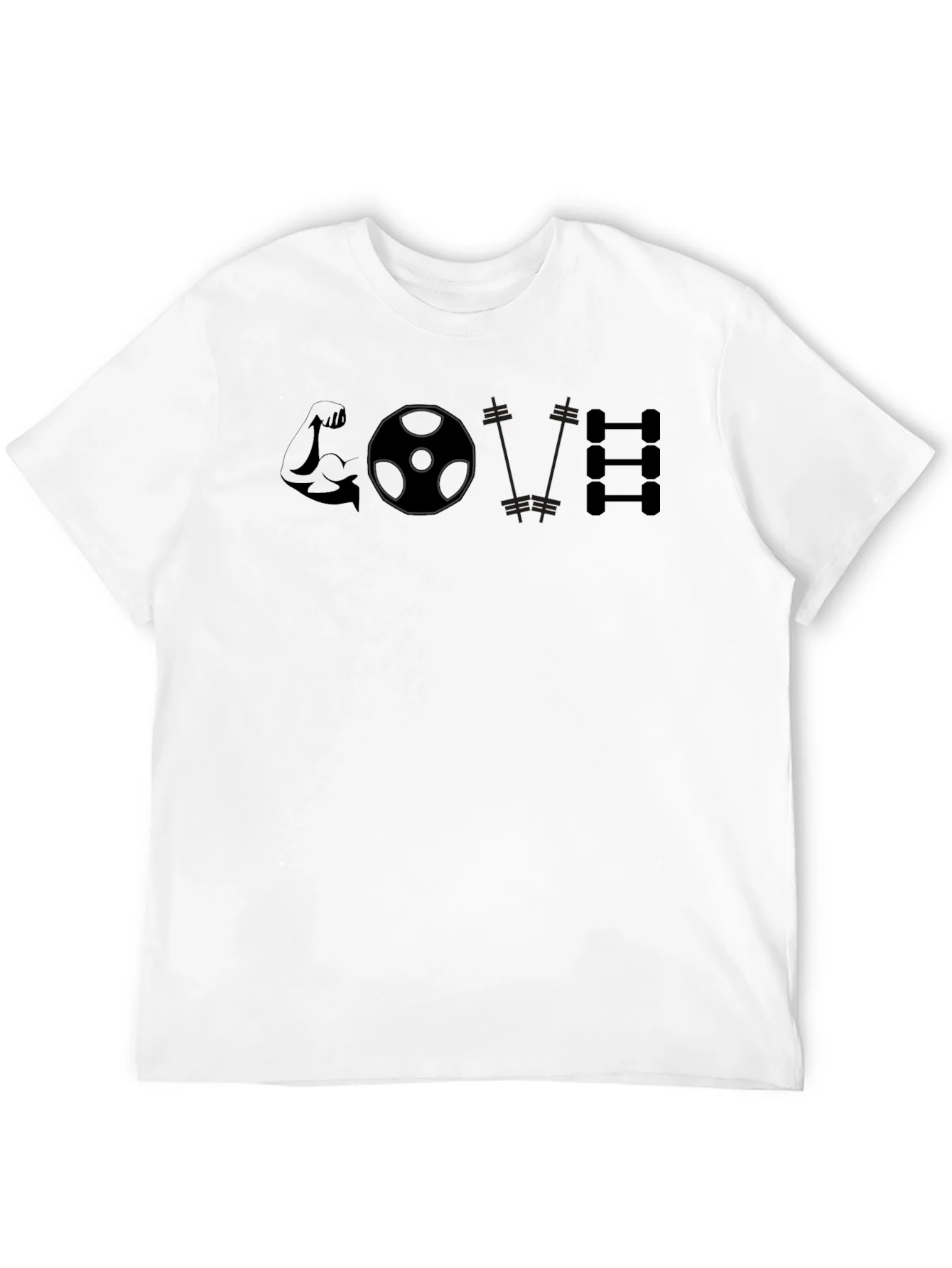 Camiseta Negra Love Gym para Entusiastas del Fitness