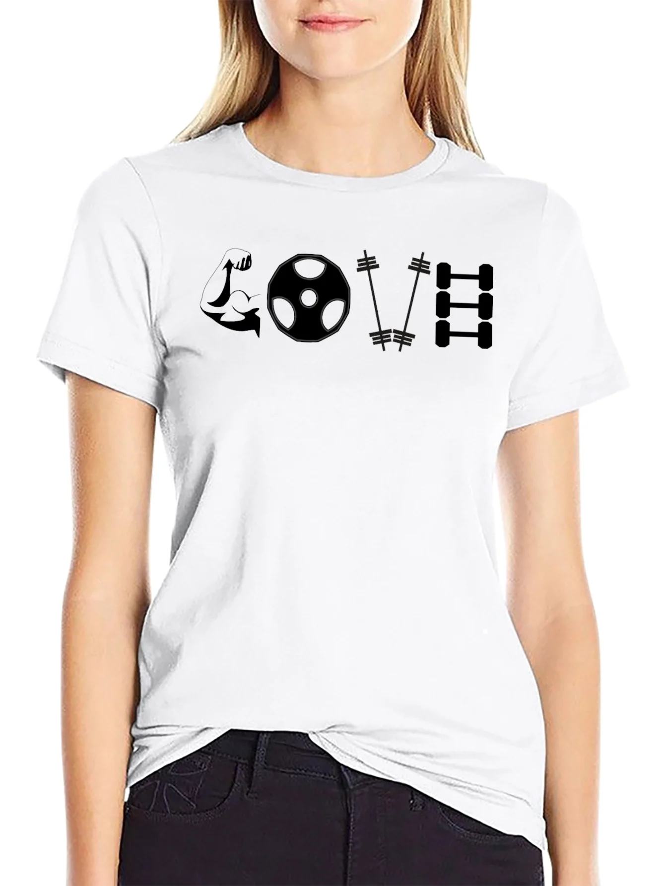 Camiseta Negra Love Gym para Entusiastas del Fitness