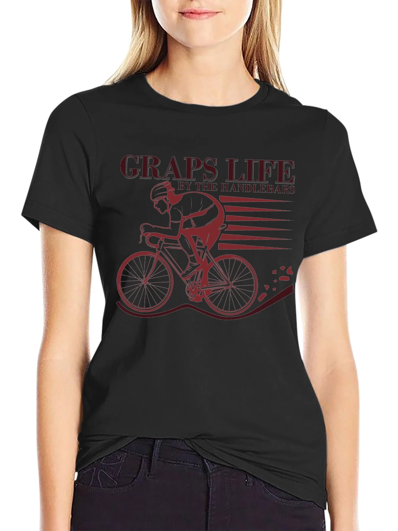 Camiseta Negra Ciclismo: Craps Life by the Handlebars