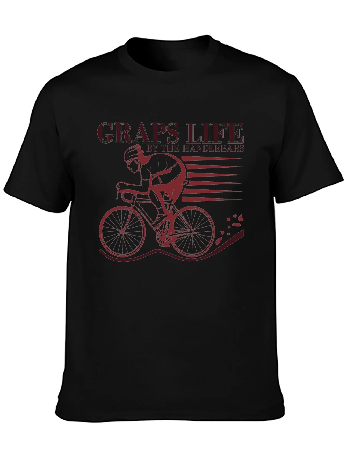 Camiseta Negra Ciclismo: Craps Life by the Handlebars