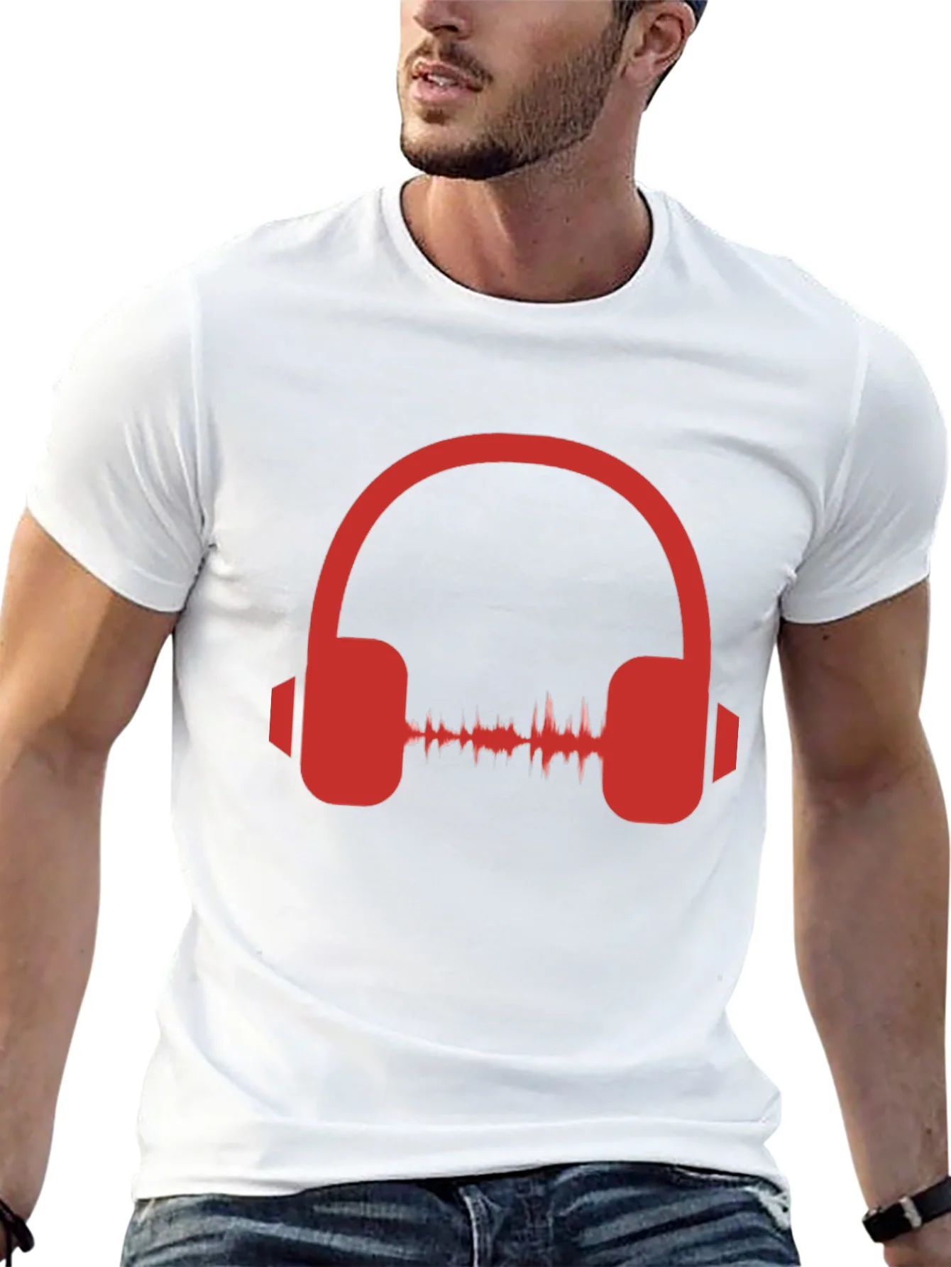 Rebbecca Red Headphone Graphic Black T-Shirt