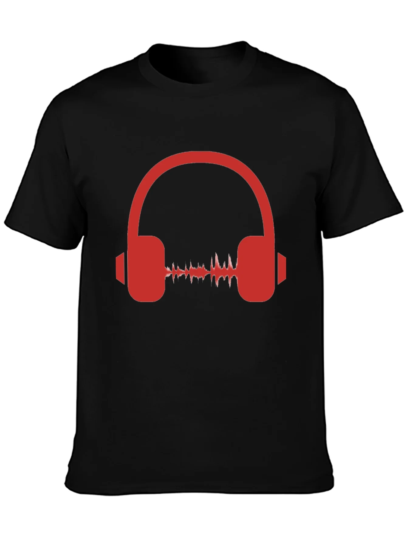 Rebbecca Red Headphone Graphic Black T-Shirt