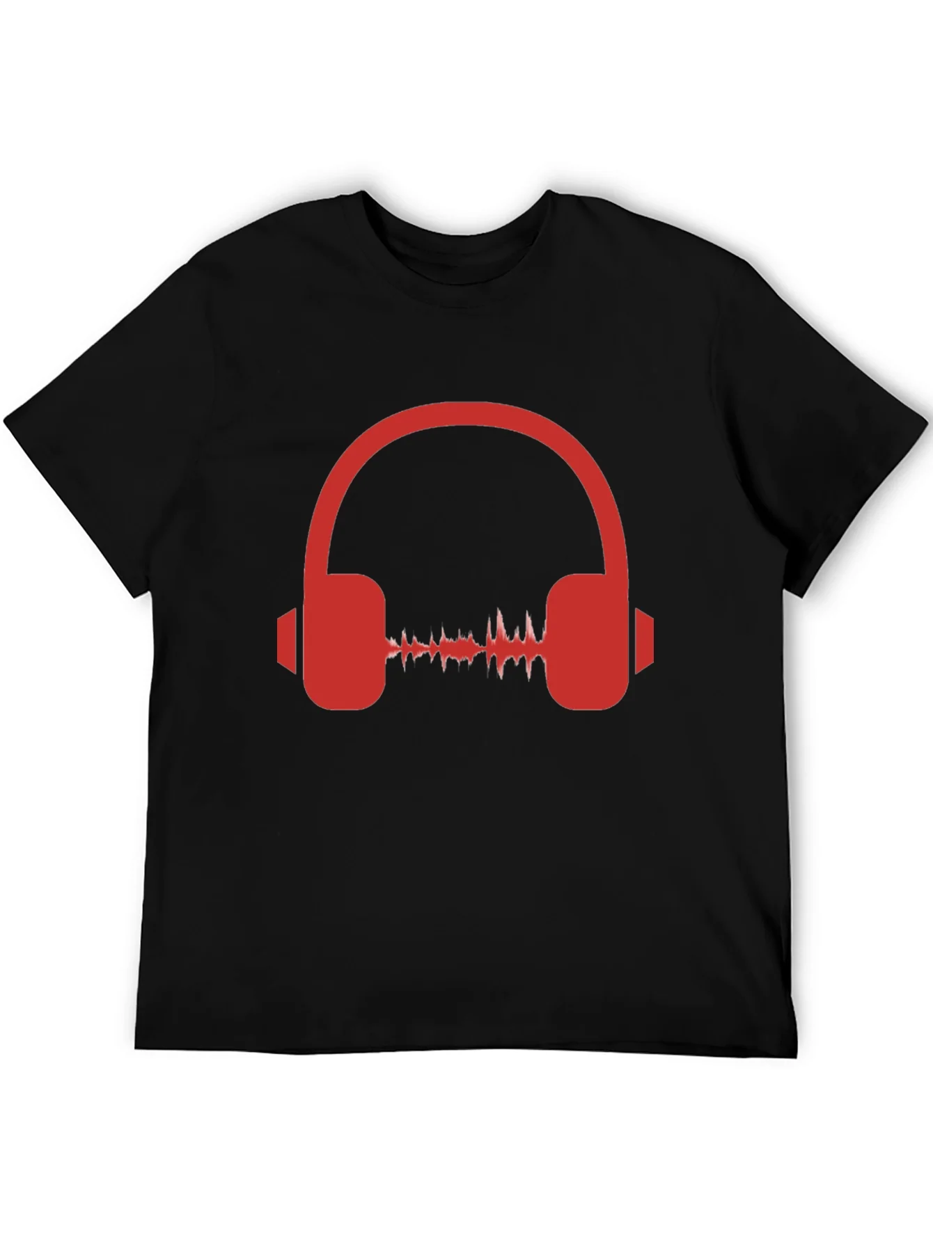 Rebbecca Red Headphone Graphic Black T-Shirt