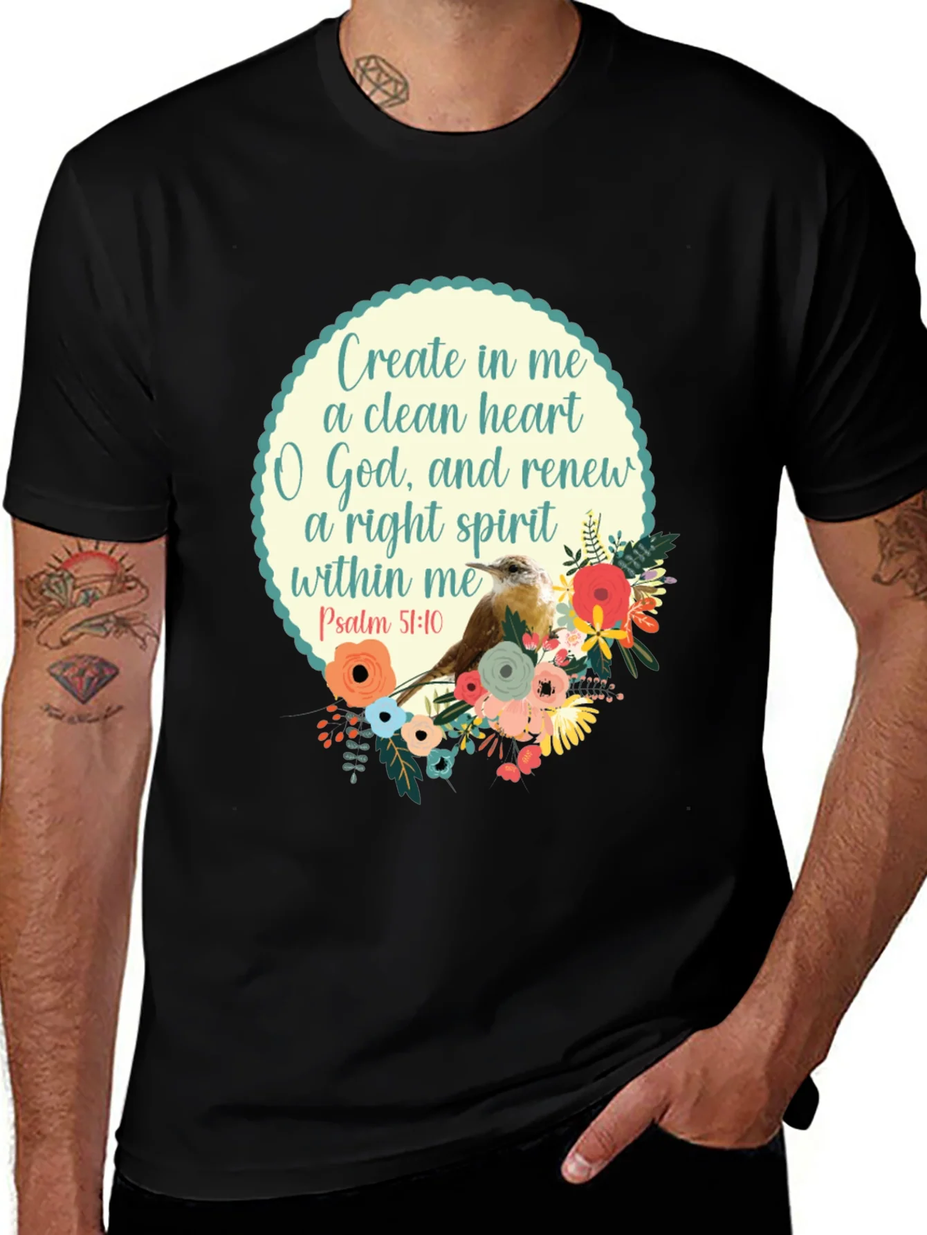 Rebbecca Psalm 51:10 Graphic T-Shirt