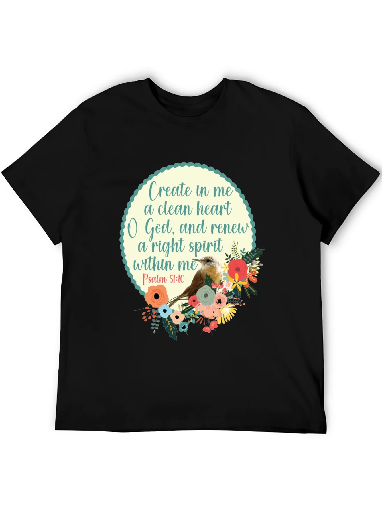 Rebbecca Psalm 51:10 Graphic T-Shirt
