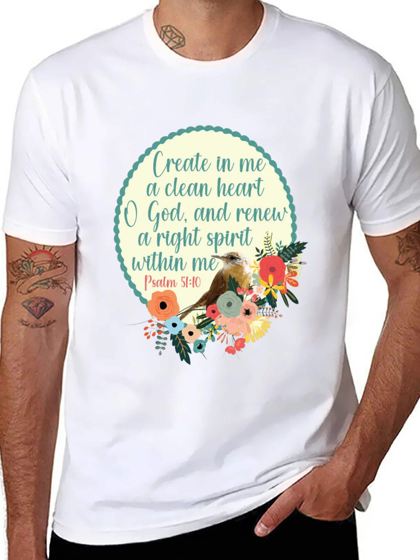 Rebbecca Psalm 51:10 Graphic T-Shirt