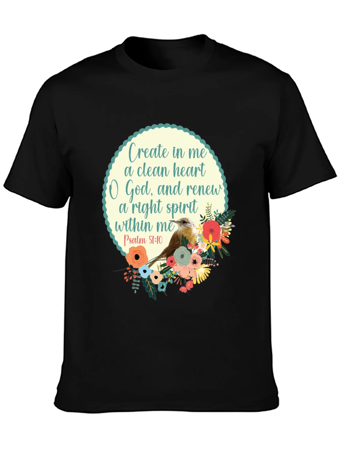 Rebbecca Psalm 51:10 Graphic T-Shirt