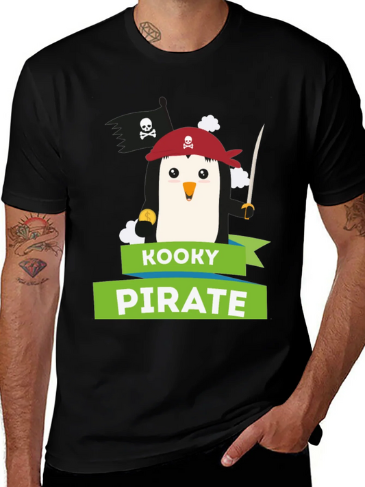 Camiseta Negra Pirata Pinguino Kooky