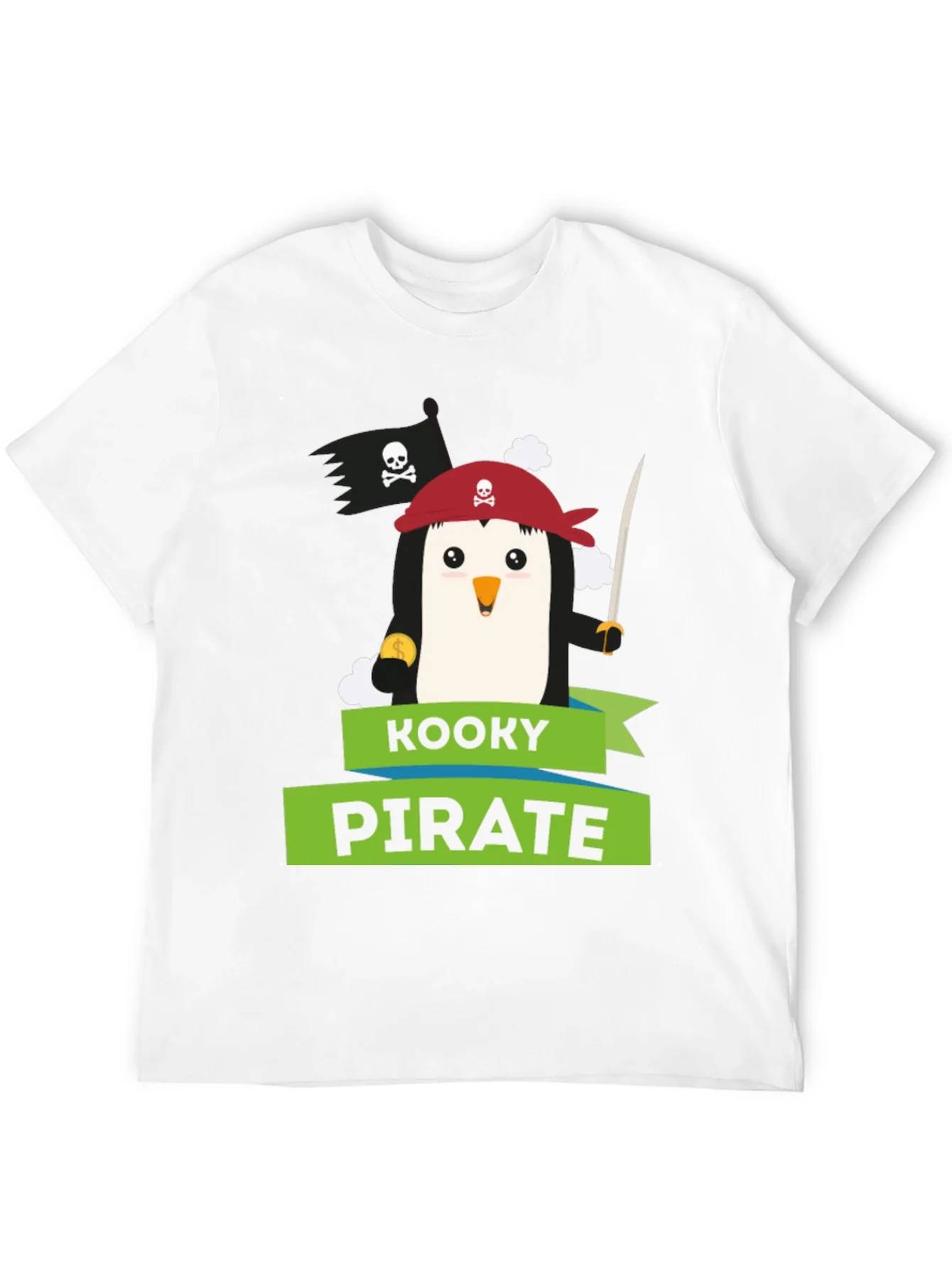 Camiseta Negra Pirata Pinguino Kooky