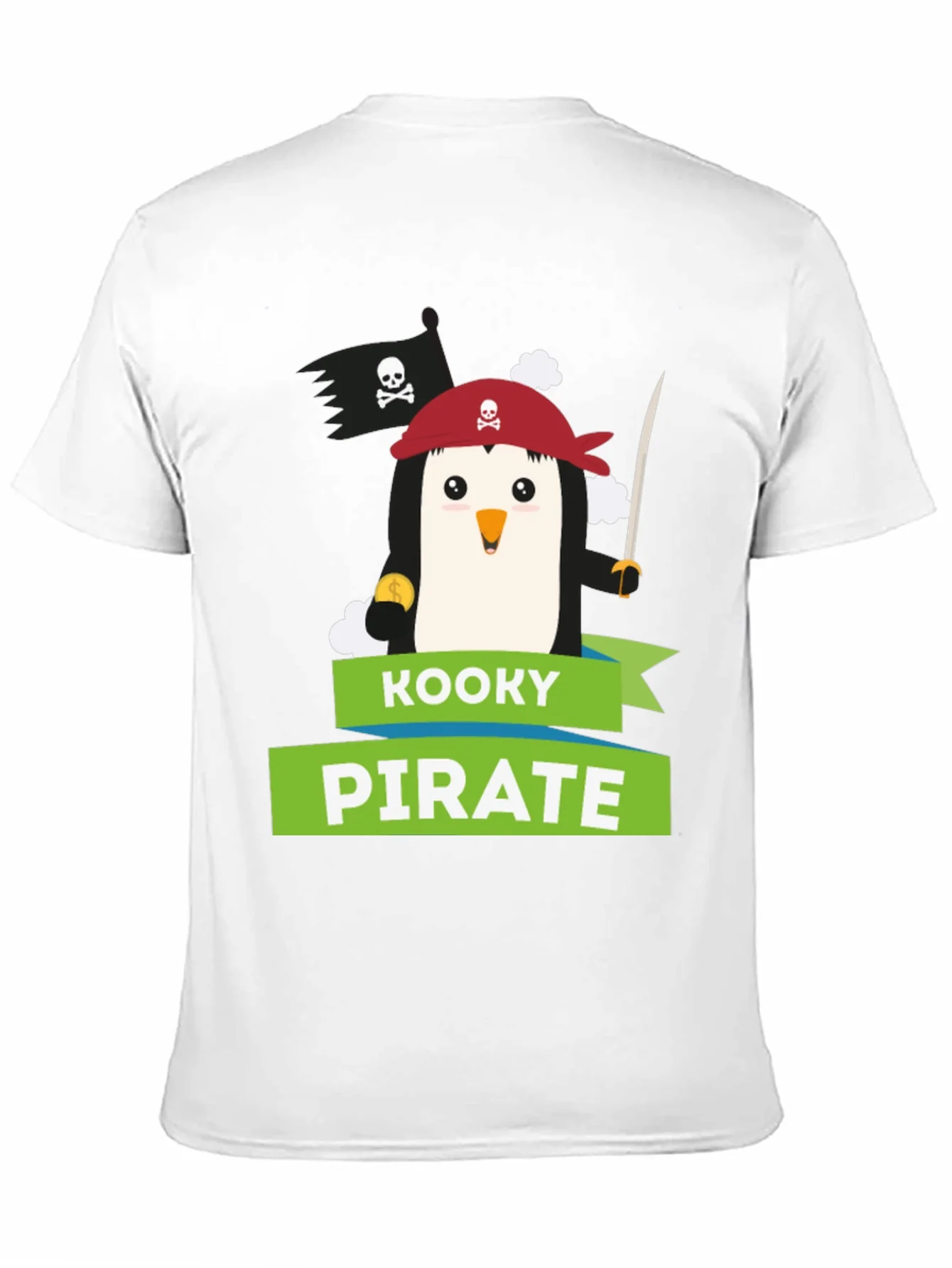 Camiseta Negra Pirata Pinguino Kooky