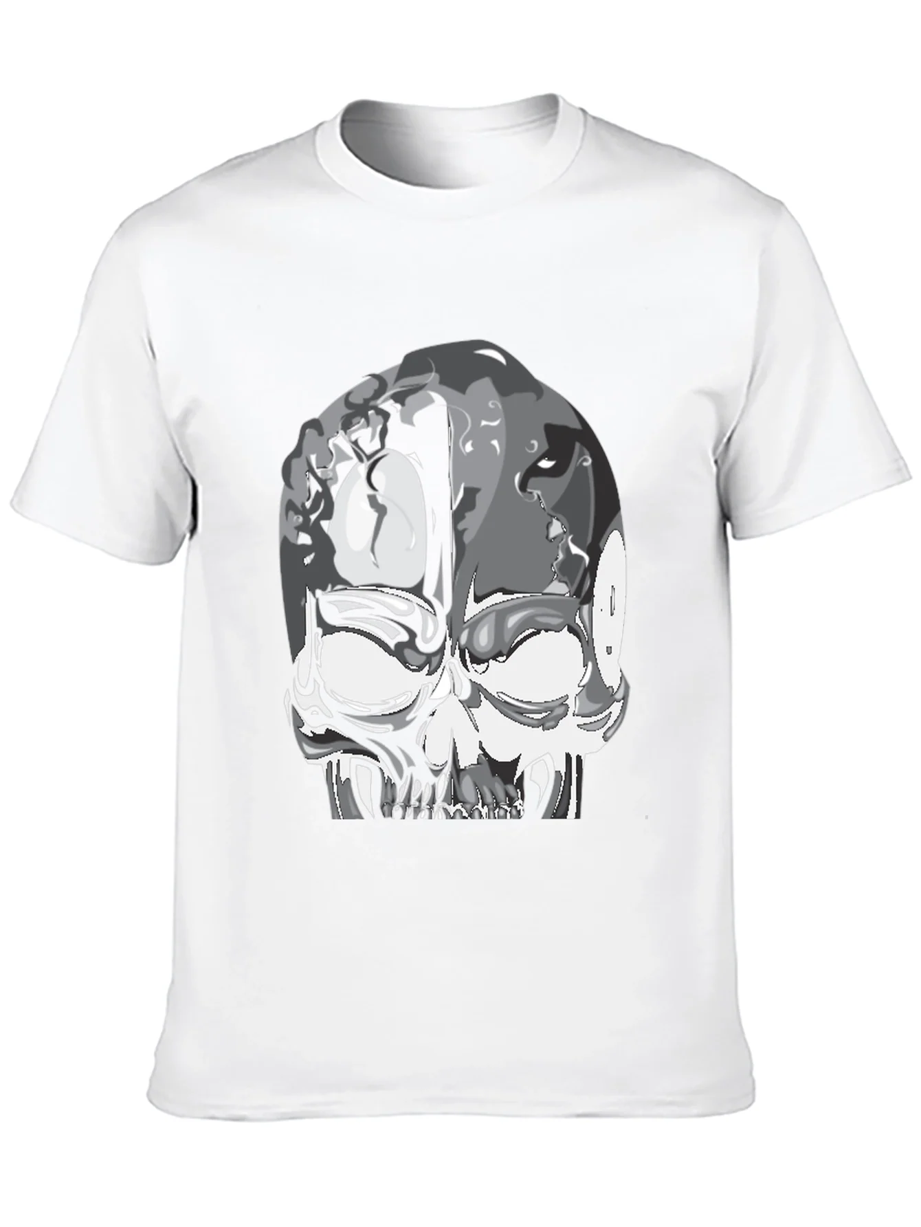 Camiseta Negra con Dise?o de Calavera Abstracta