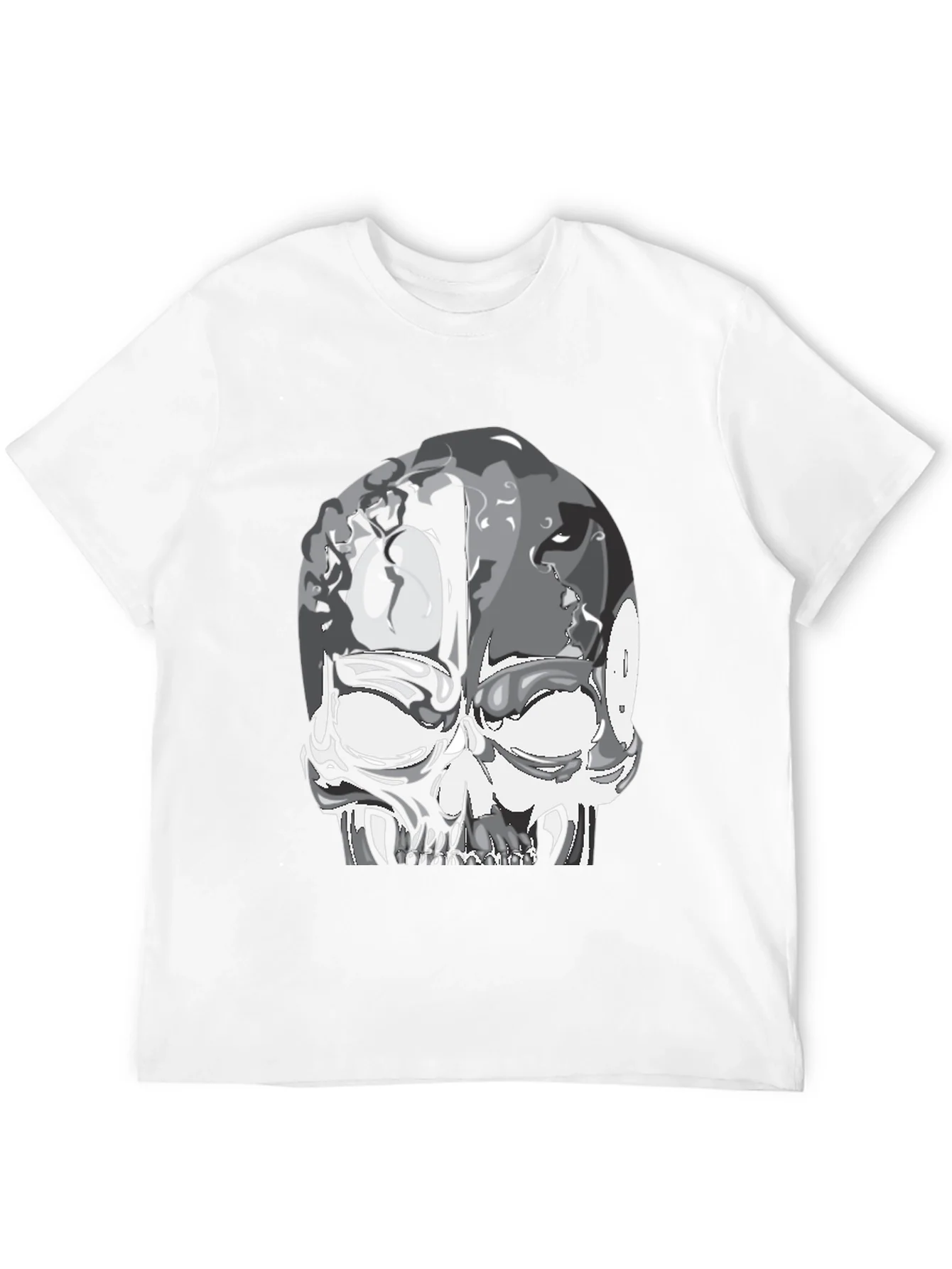 Camiseta Negra con Dise?o de Calavera Abstracta
