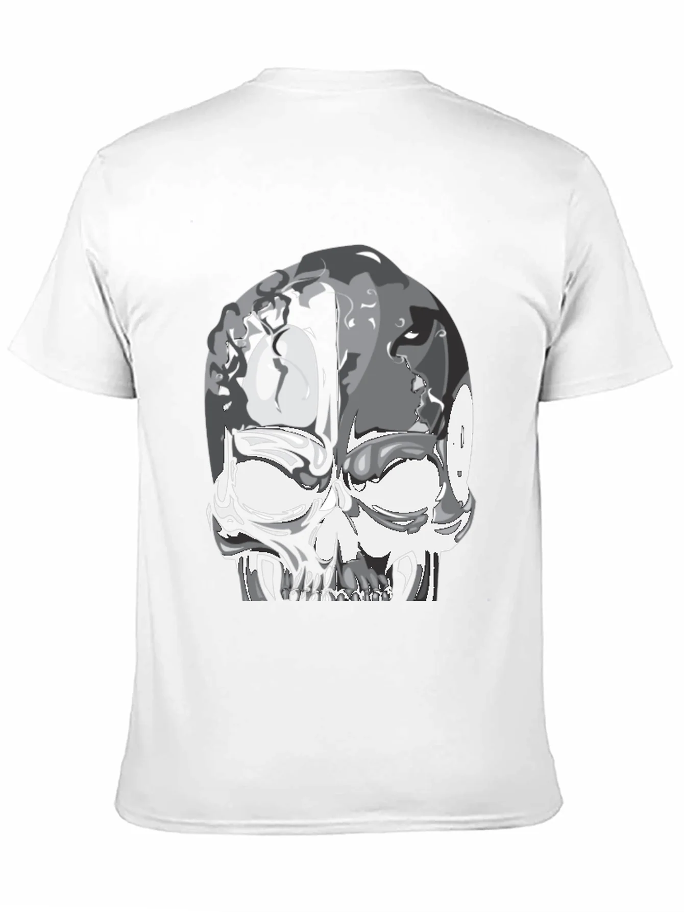 Camiseta Negra con Dise?o de Calavera Abstracta