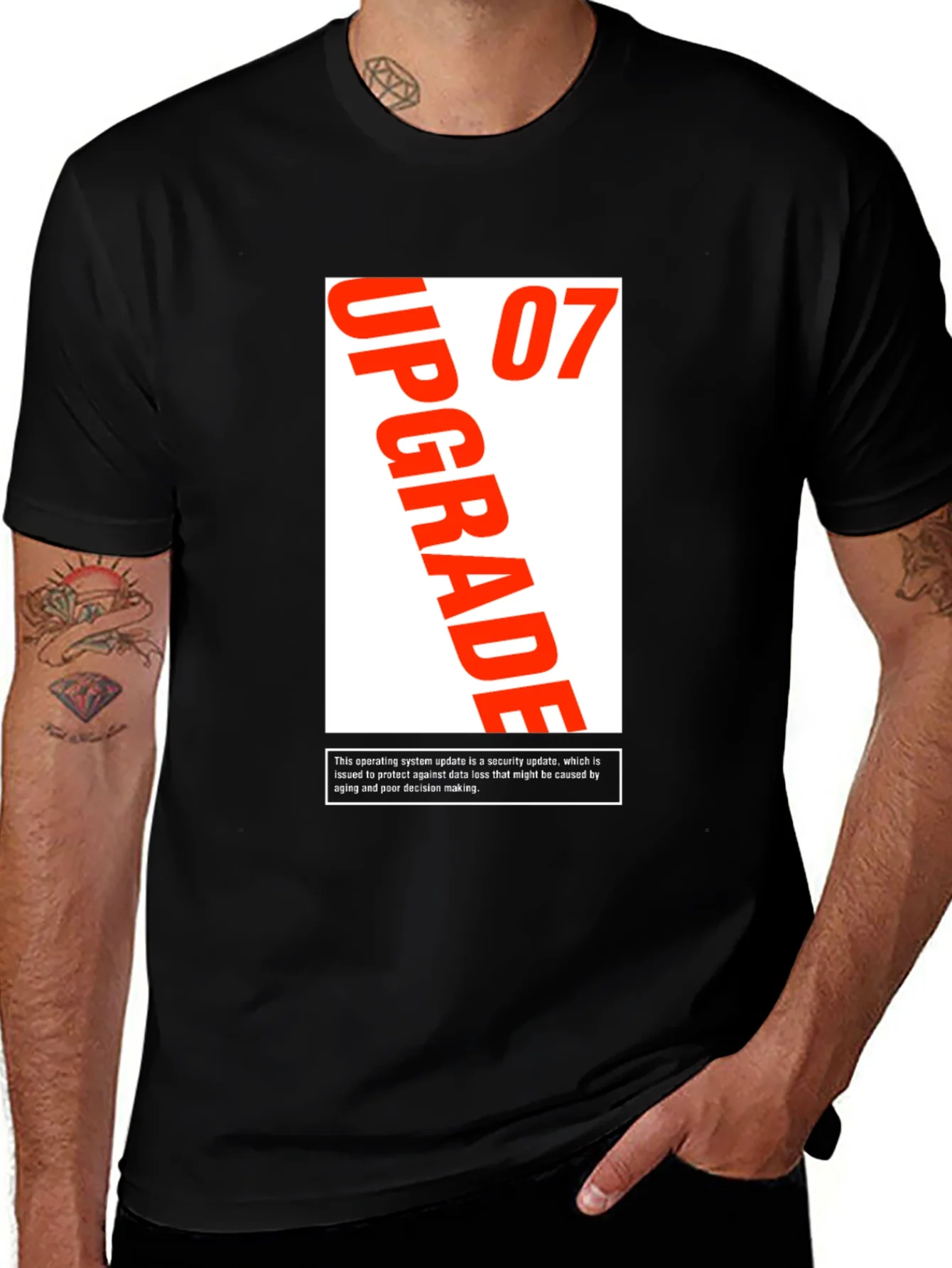 Camiseta Negra Upgrade 07 - Estilo Moderno