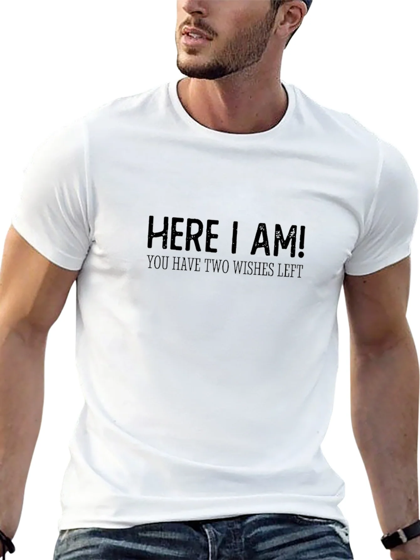 Rebbecca Here I Am! Funny Wish Granting Black Tee