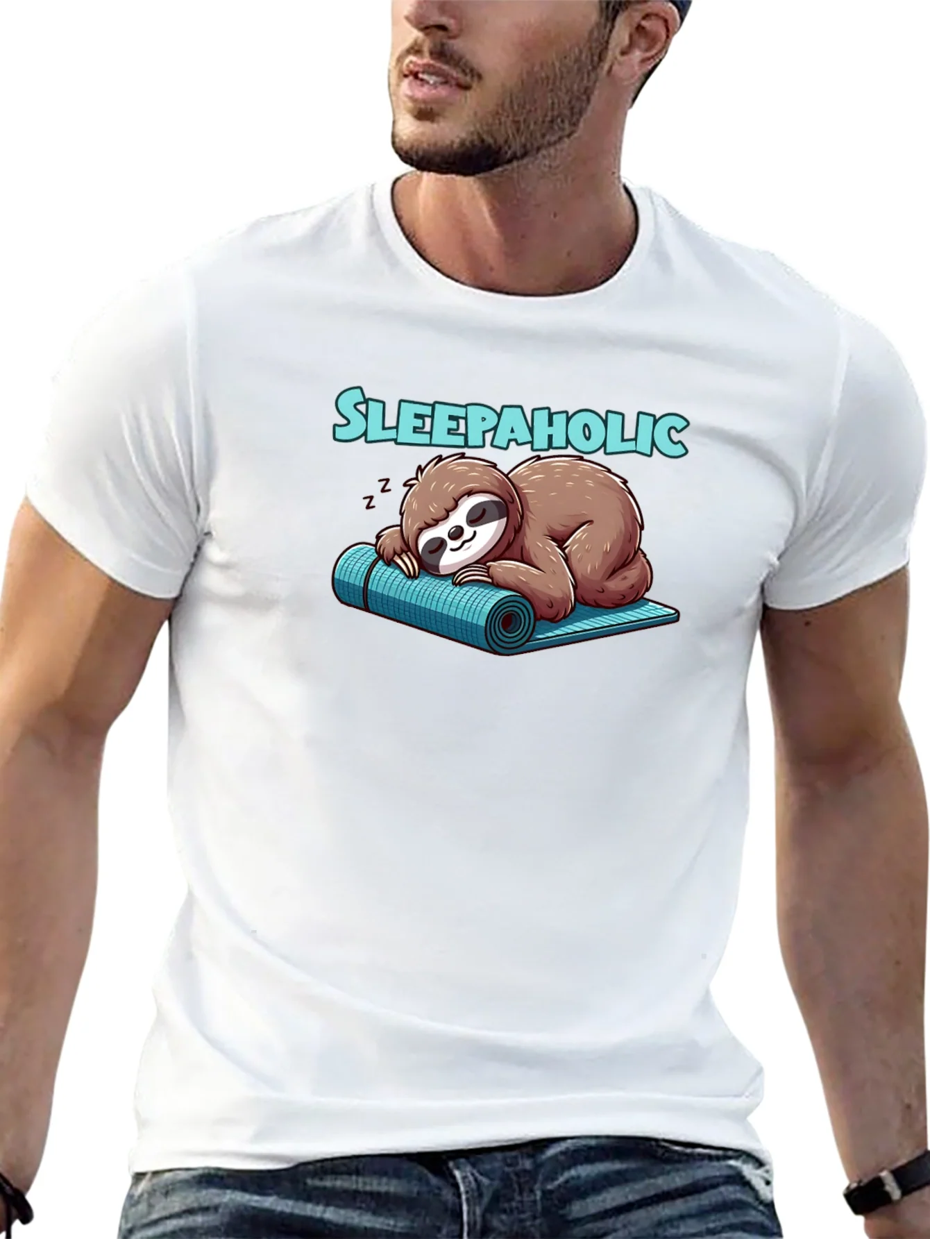 Camiseta Negra Sleepaholic con Dise?o de Perezoso