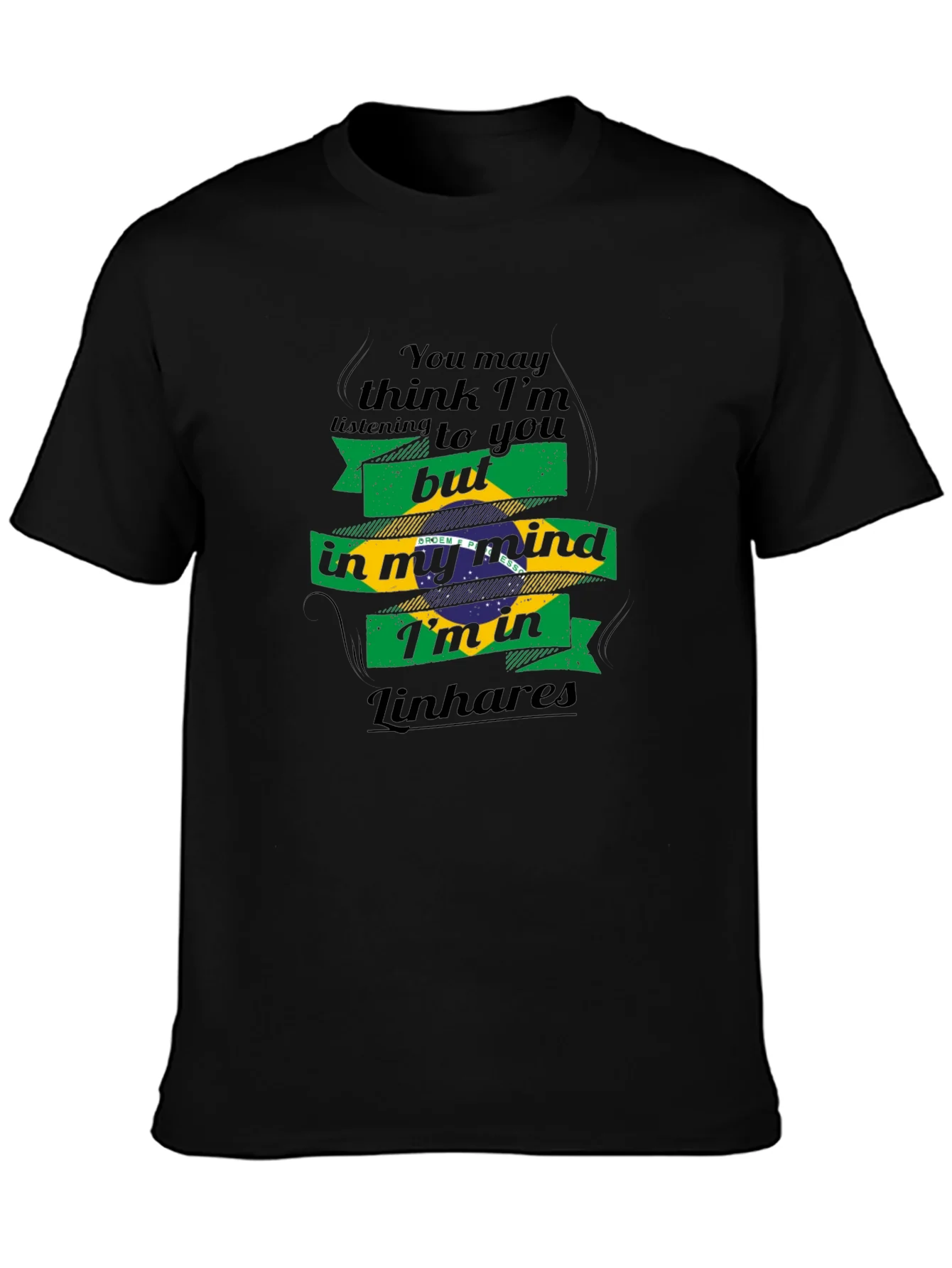 Camiseta Negra con Dise?o Linhares