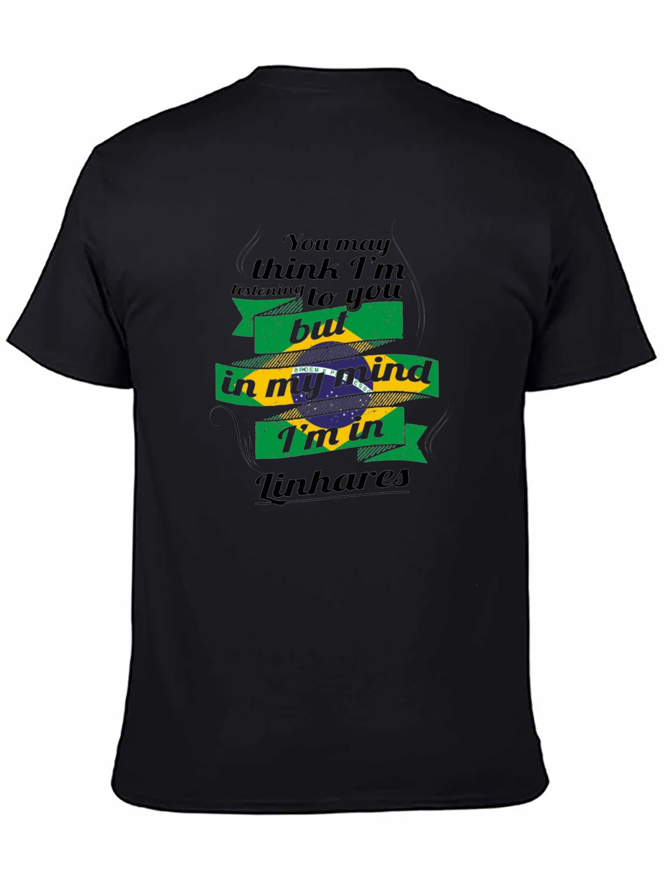 Camiseta Negra con Dise?o Linhares