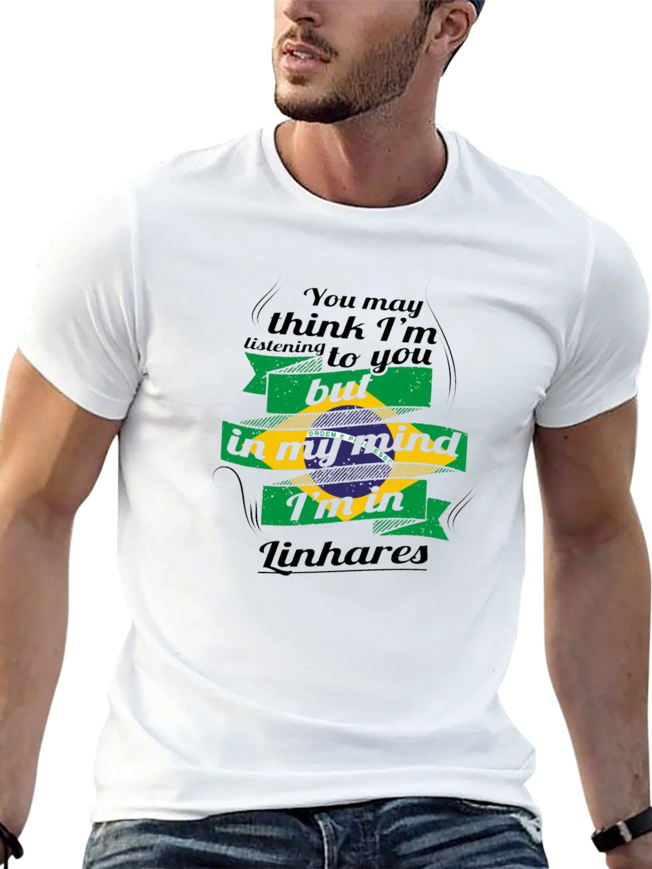 Camiseta Negra con Dise?o Linhares