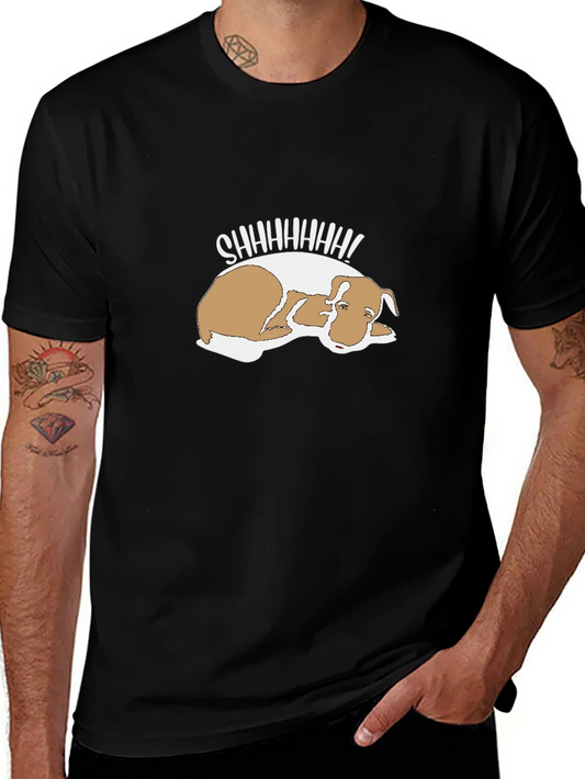 Camiseta Negra con Dise?o de Perrito Dormil¨®n