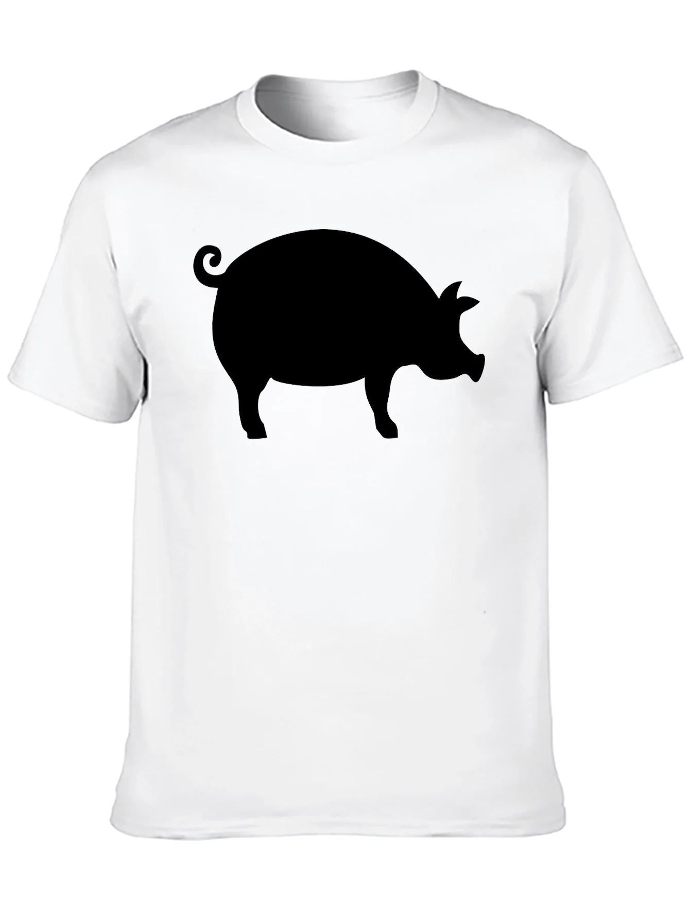 Camiseta Negra con Silueta de Cerdo