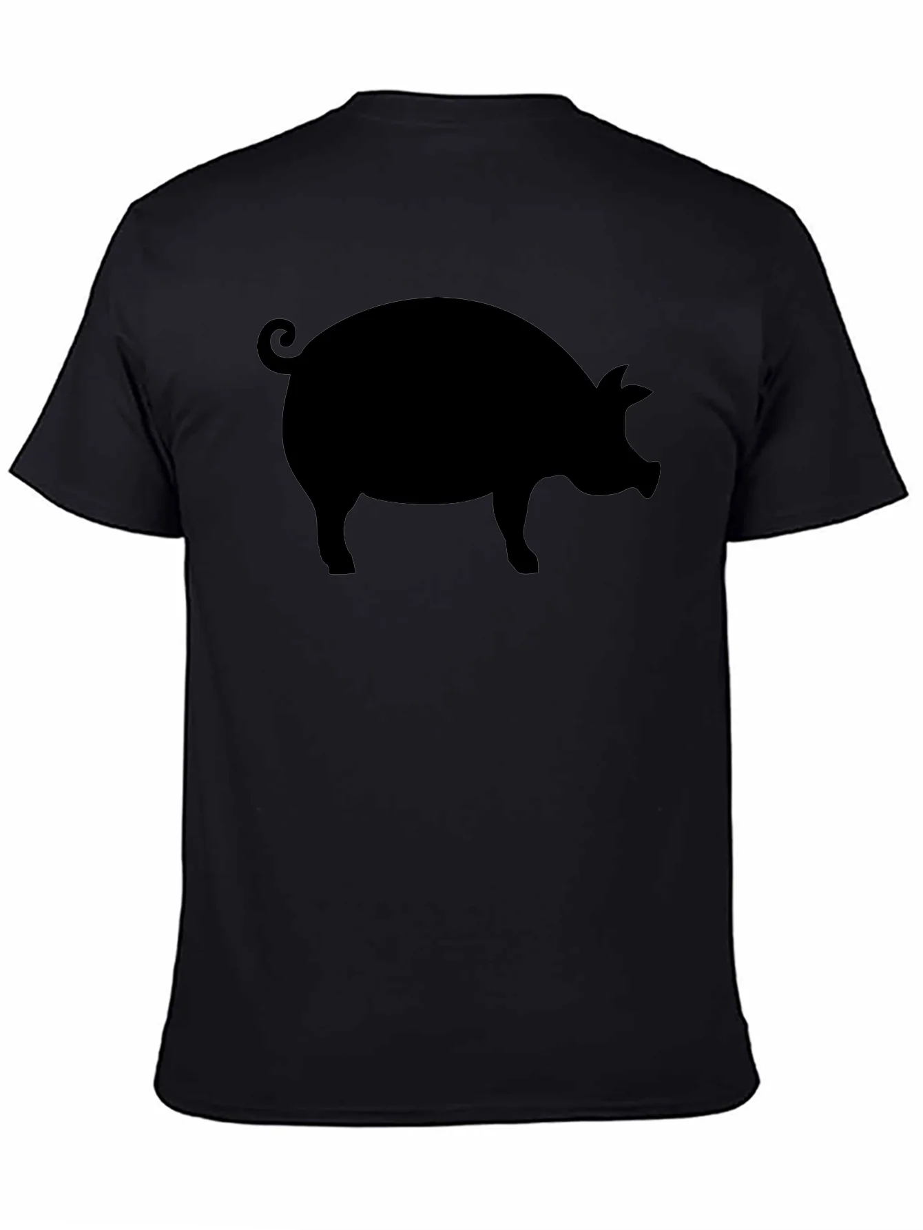 Camiseta Negra con Silueta de Cerdo