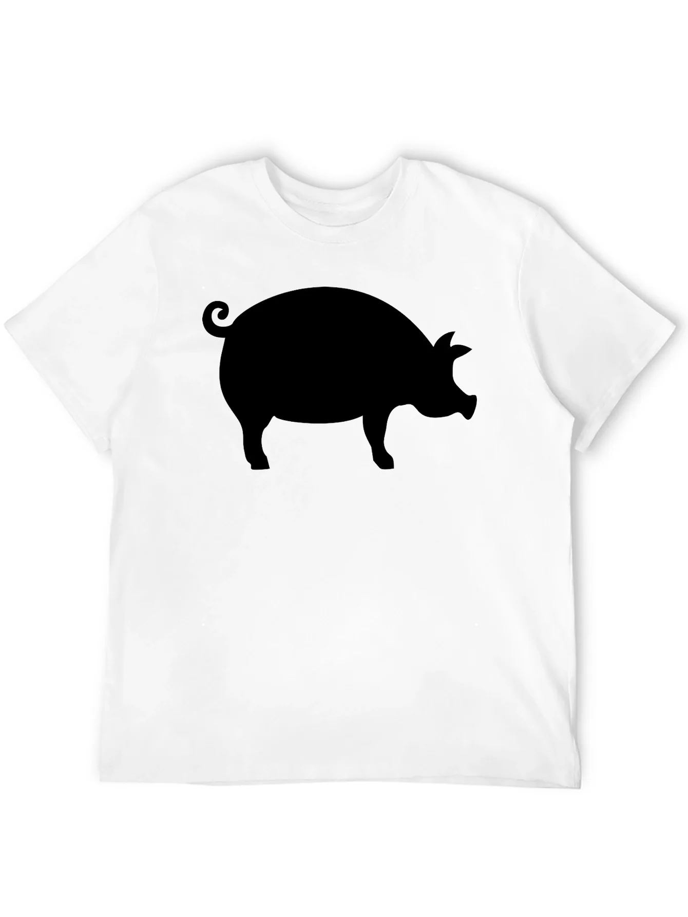 Camiseta Negra con Silueta de Cerdo